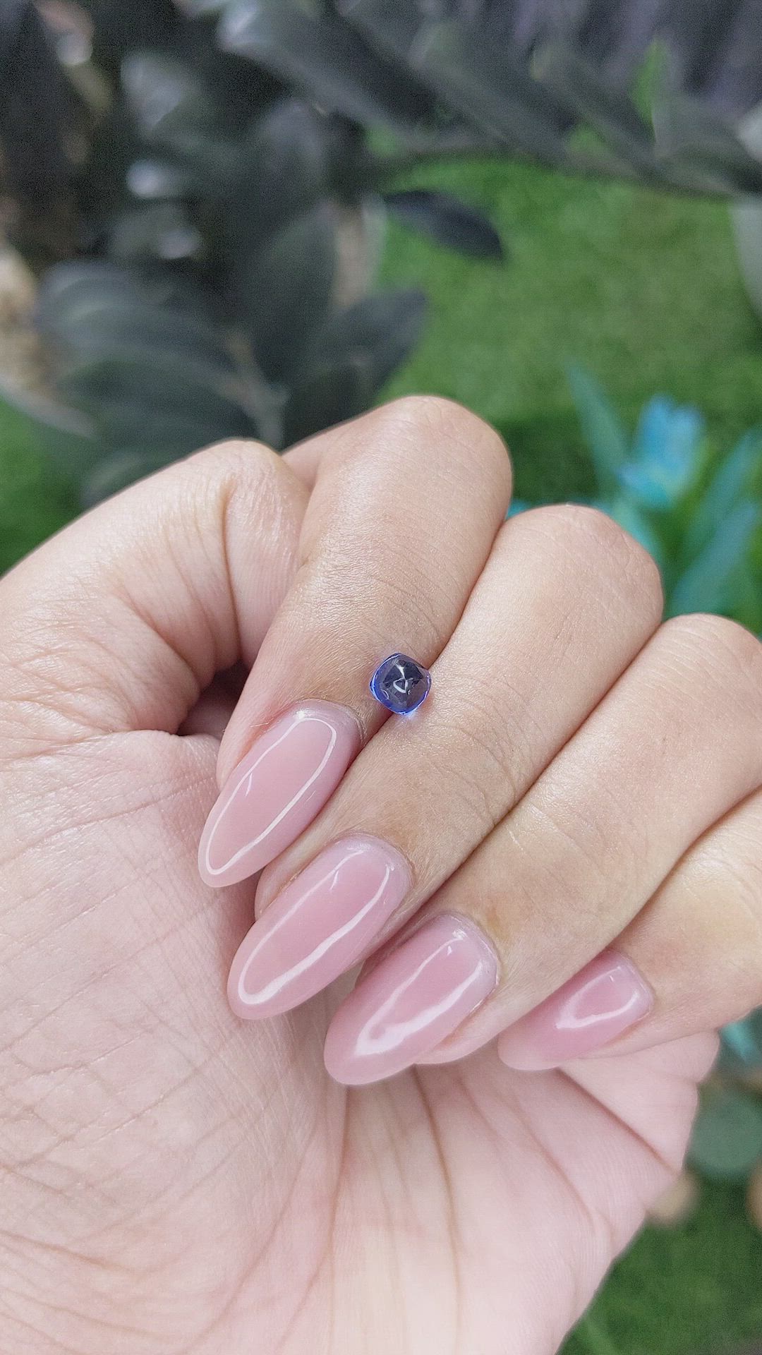 0.90 Ct. Blue Cabochon Sapphire from Madagascar Size Video