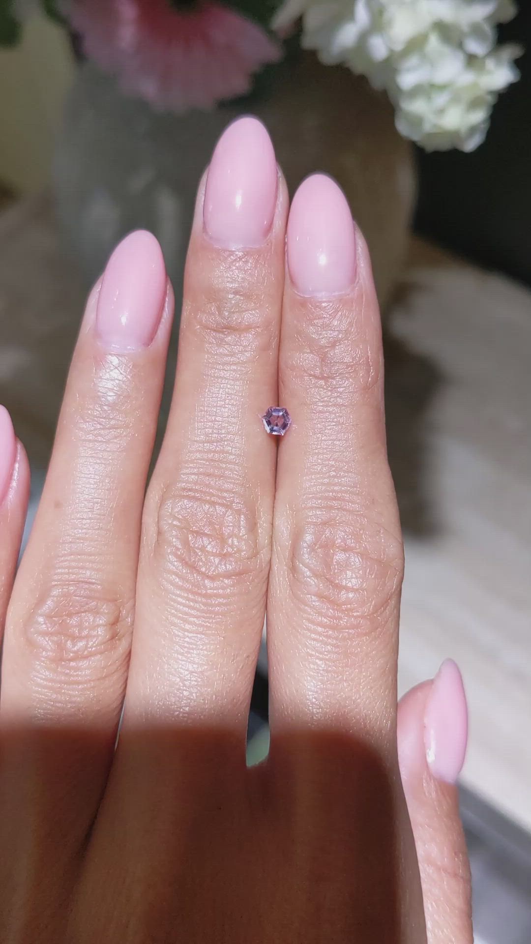 0.21 Ct. Purplish Pink Sapphire from Ceylon (Sri Lanka) Size Video