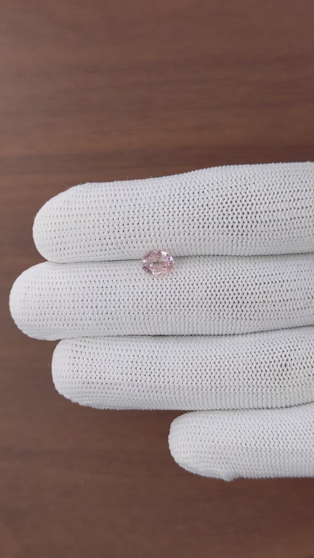 1.24 Ct. Peach Sapphire from Madagascar Size Video