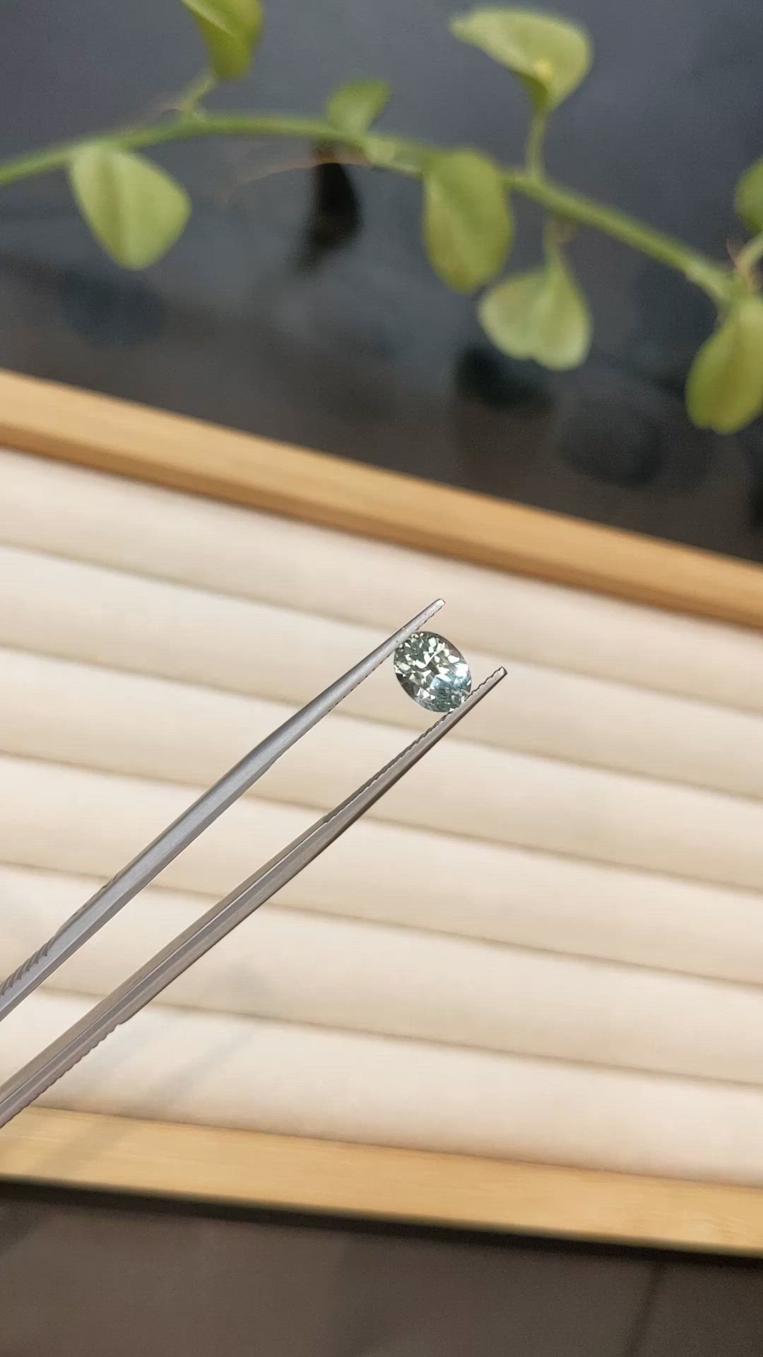 1.59 Ct. Greyish Blue Sapphire from Montana Size Video