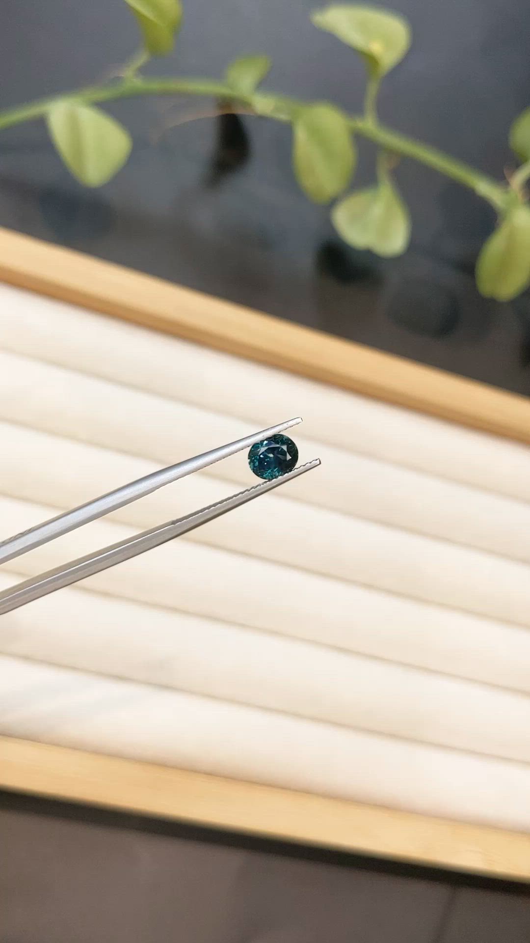 1.09 Ct. Bluish Green Sapphire from Montana Size Video
