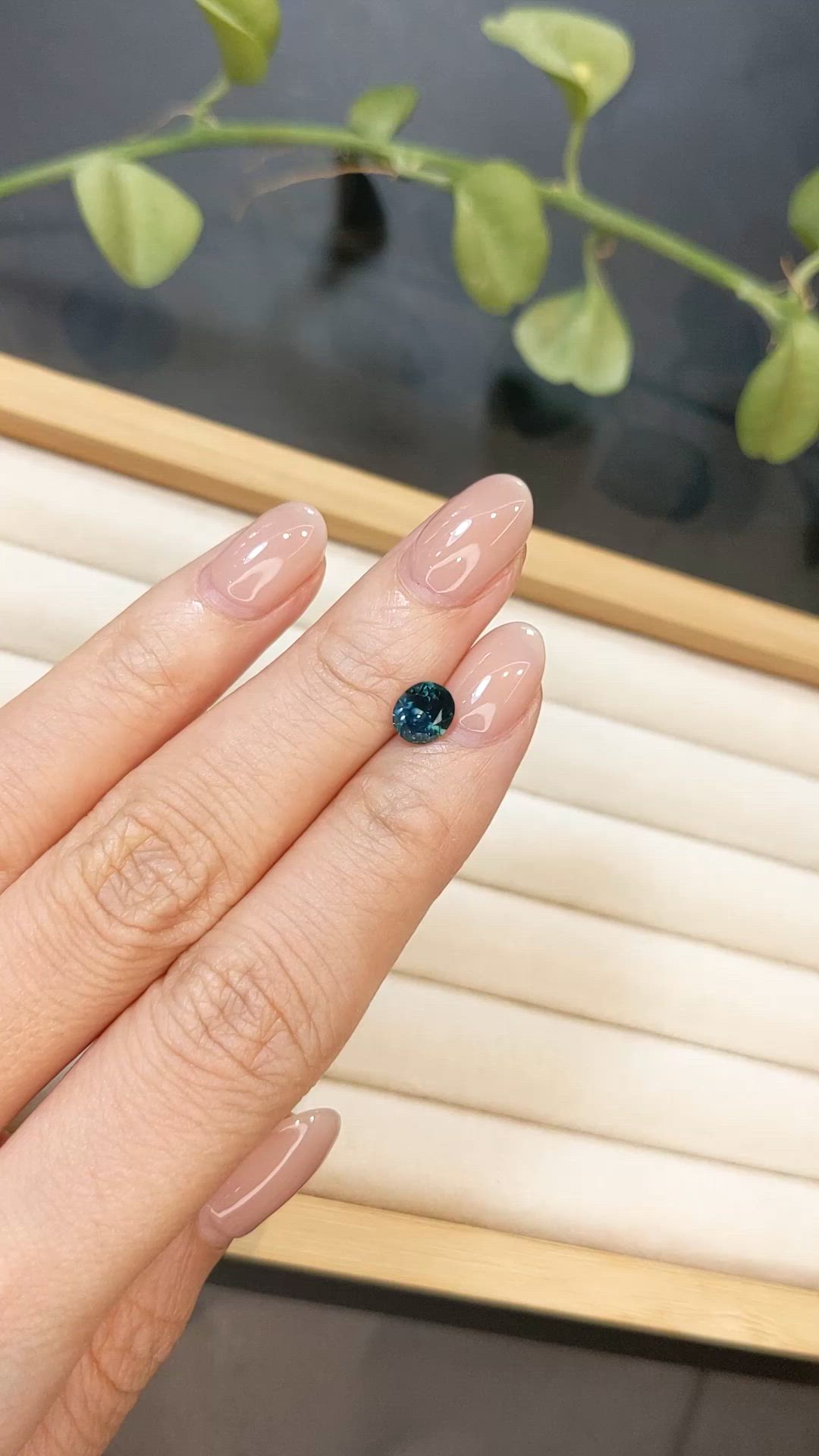 1.09 Ct. Bluish Green Sapphire from Montana Size Video