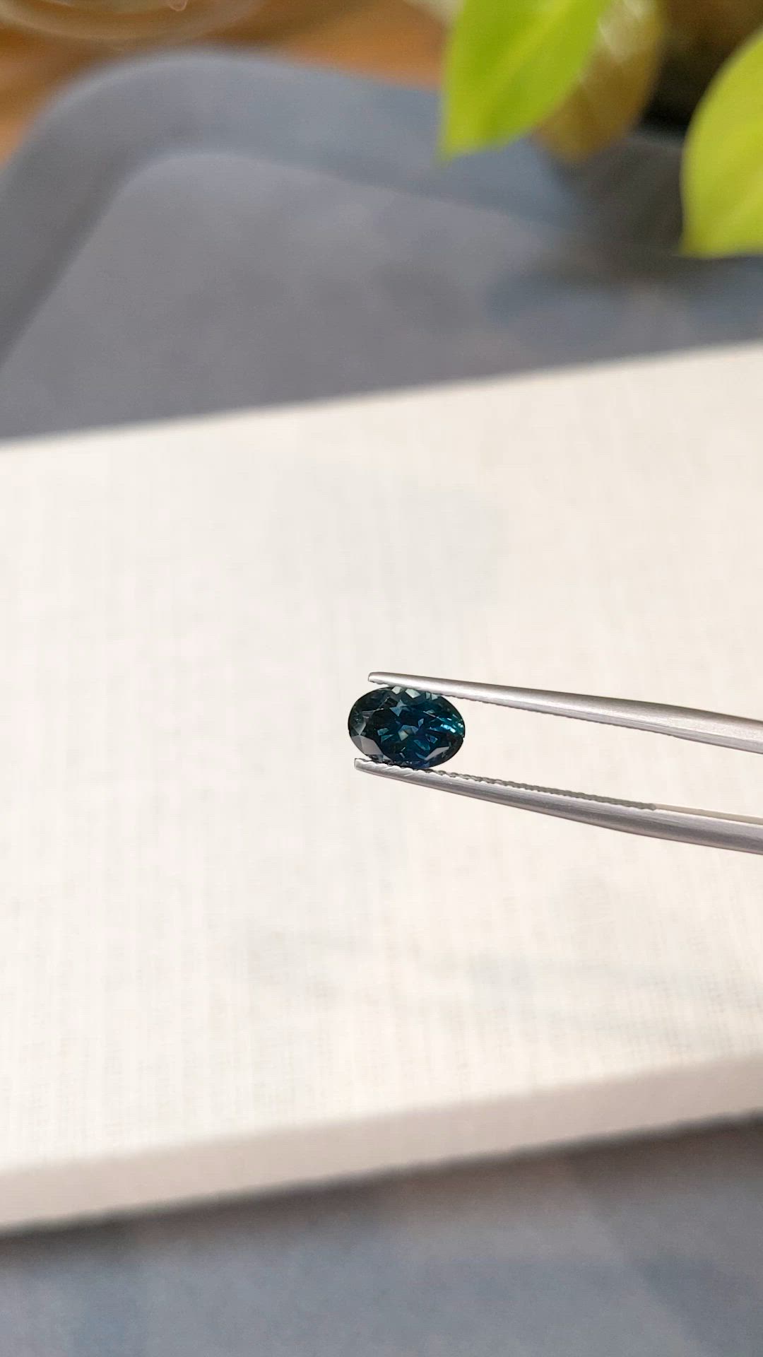 1.38 Ct. Greenish Blue Sapphire from Montana Size Video