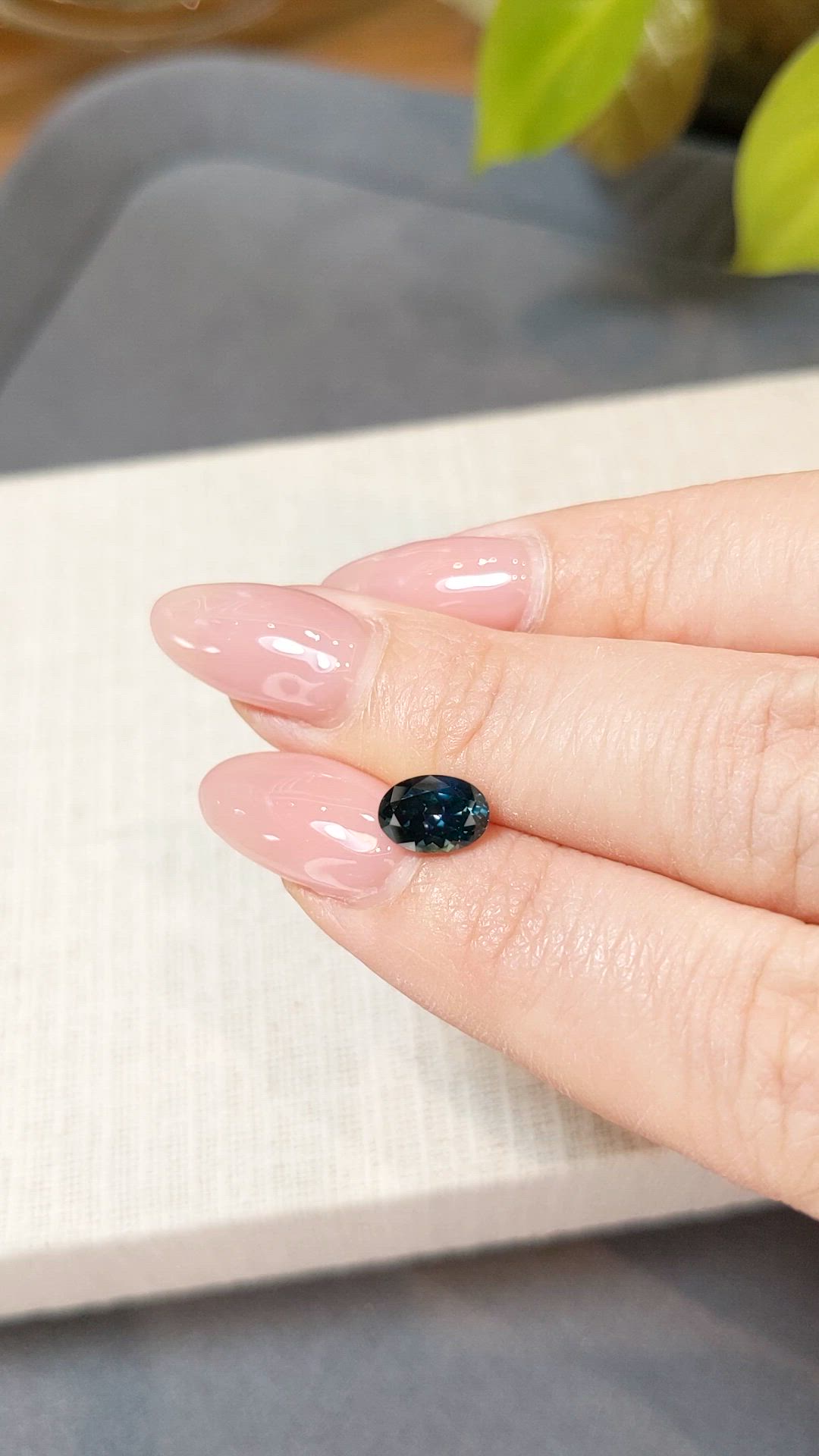 1.38 Ct. Greenish Blue Sapphire from Montana Size Video