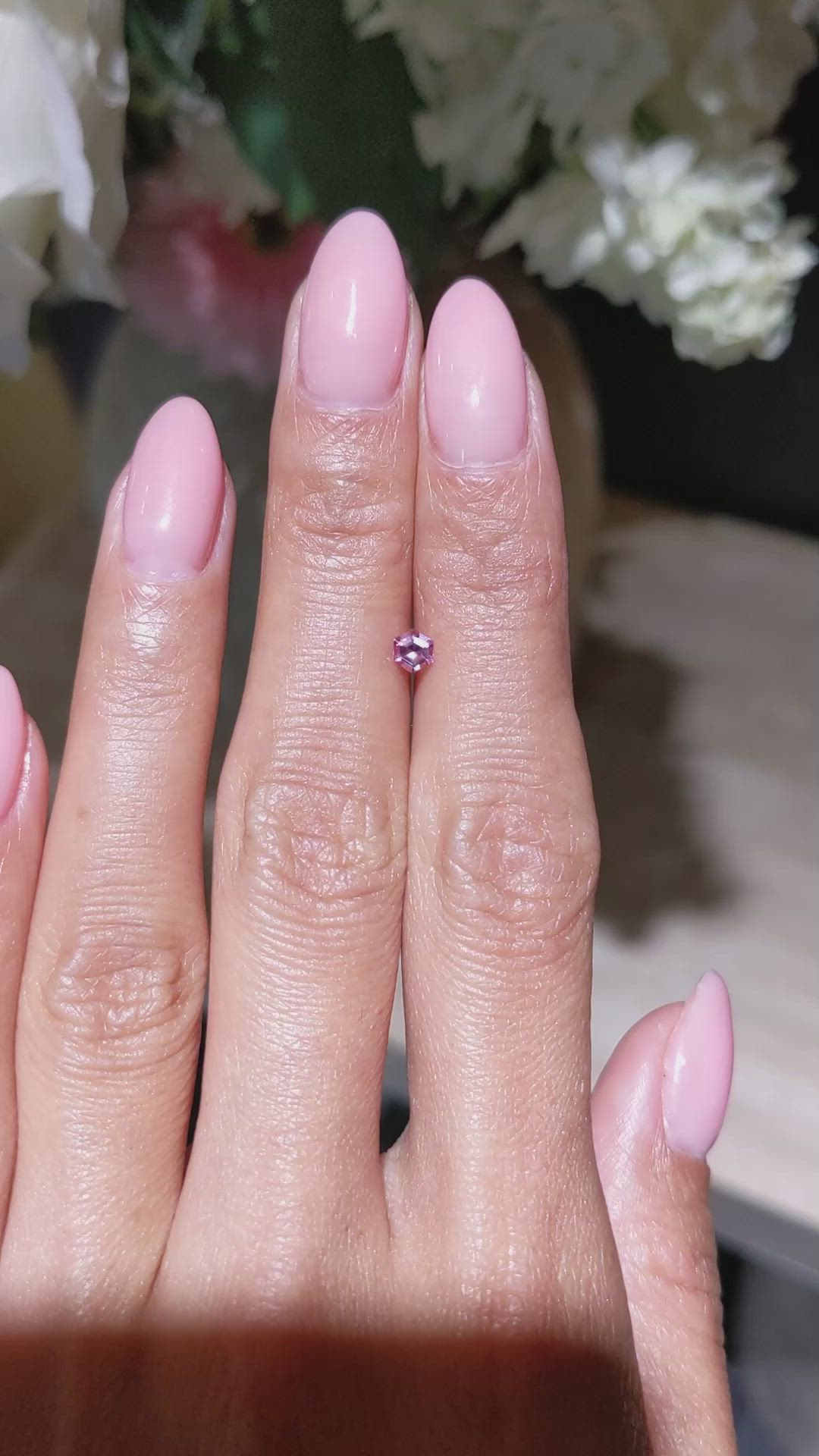 0.22 Ct. Reddish Pink Sapphire from Ceylon (Sri Lanka) Size Video
