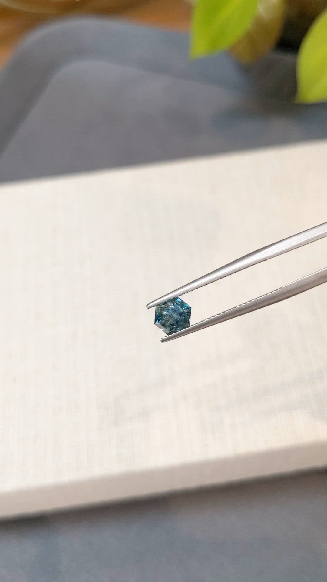 0.96 Ct. Bluish Green Sapphire from Montana Size Video