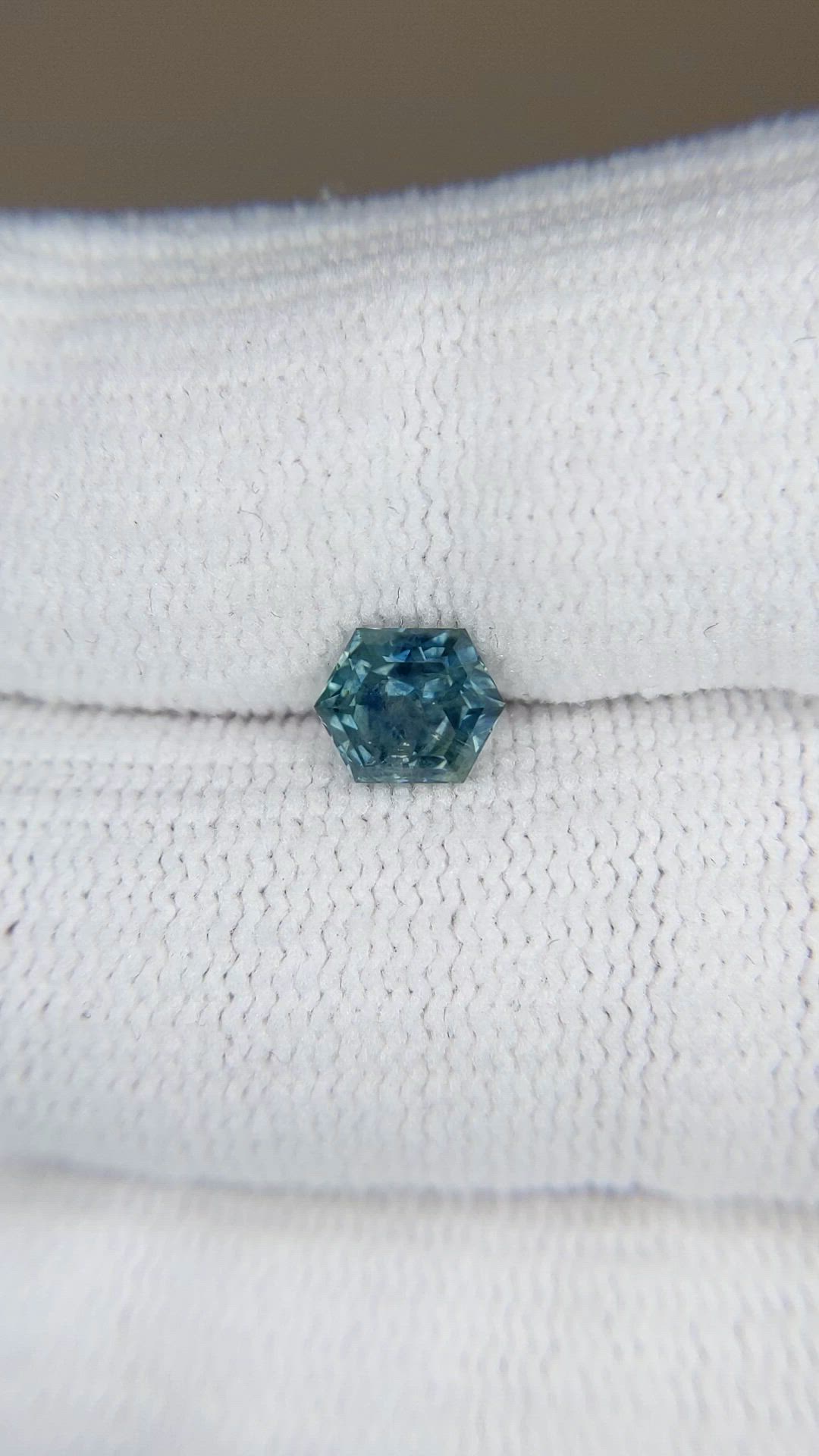 0.96 Ct. Bluish Green Sapphire from Montana Size Video