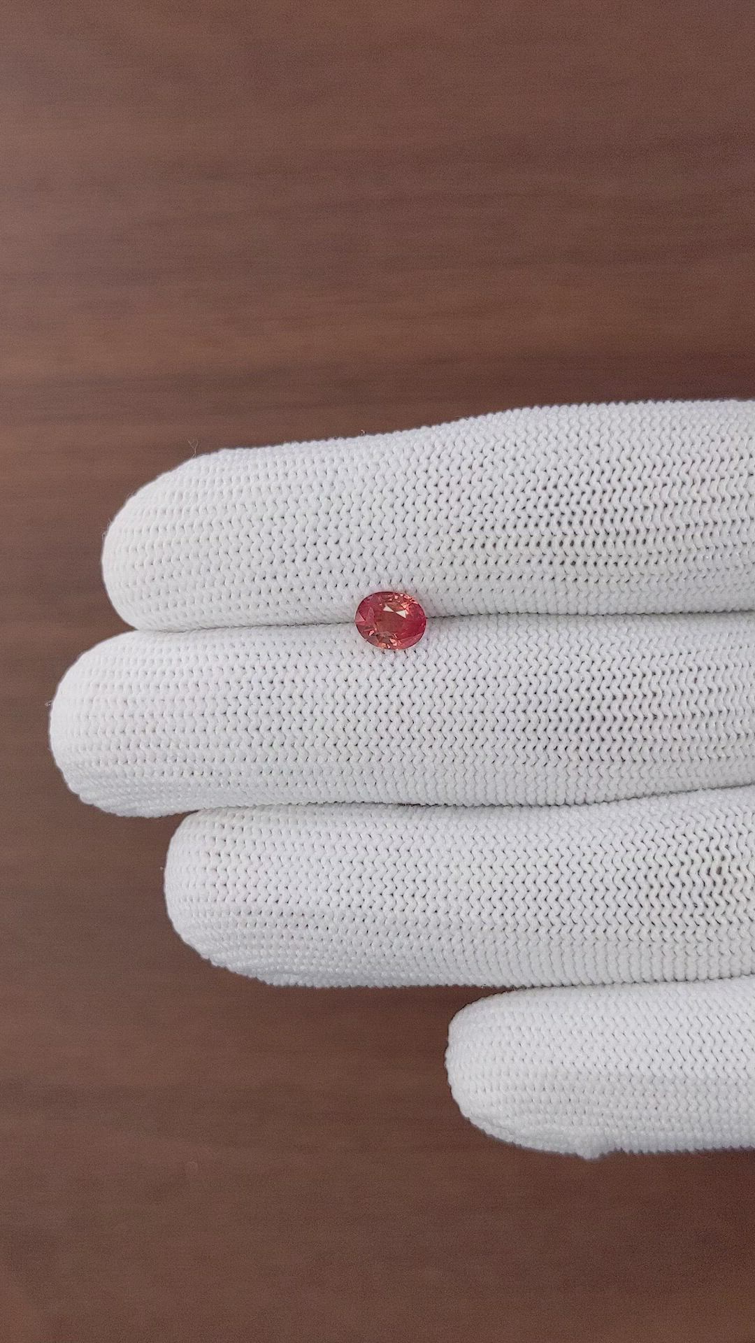 0.96 Ct. Padparadscha Sapphire from Tanzania Size Video