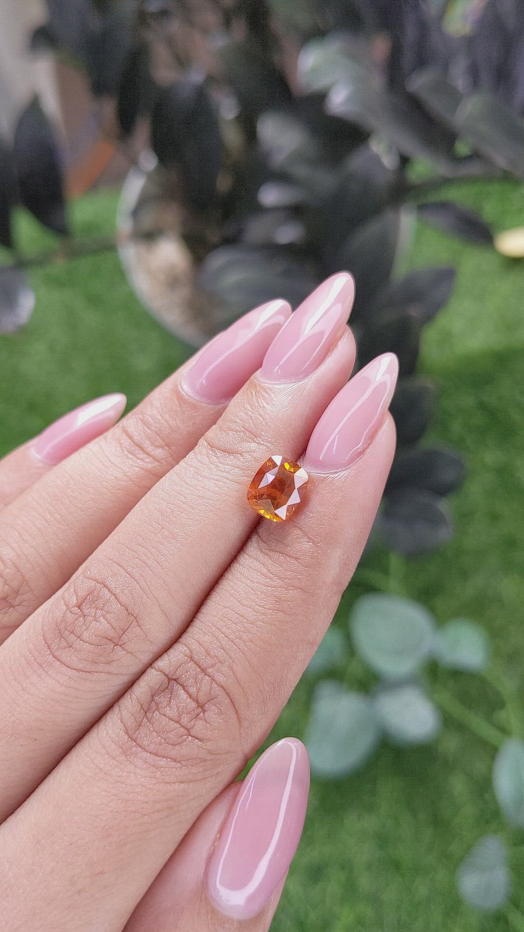 2.19 Ct. Orange Sapphire from Tanzania Size Video