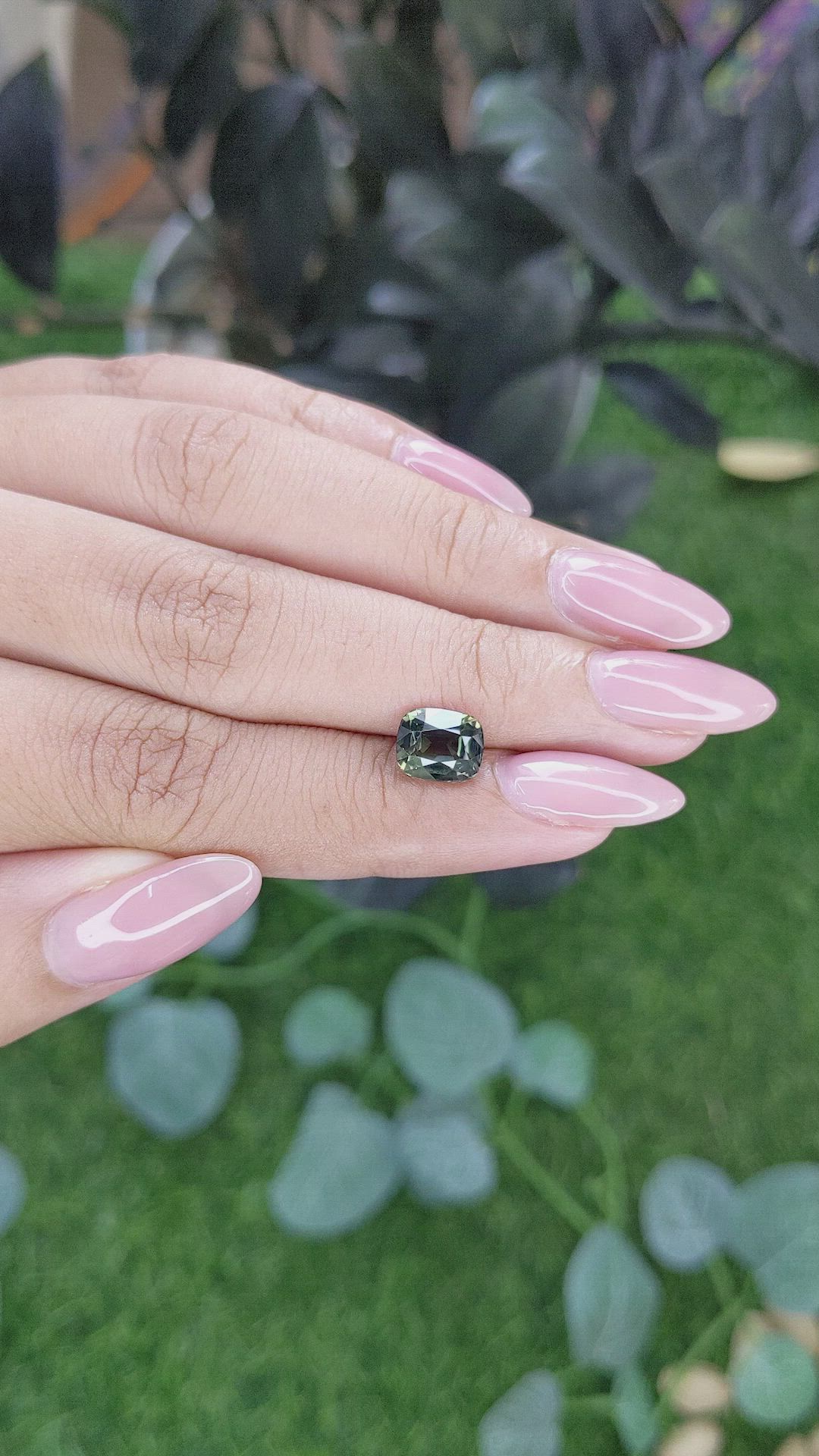 2.57 Ct. Green Sapphire from Tanzania Size Video