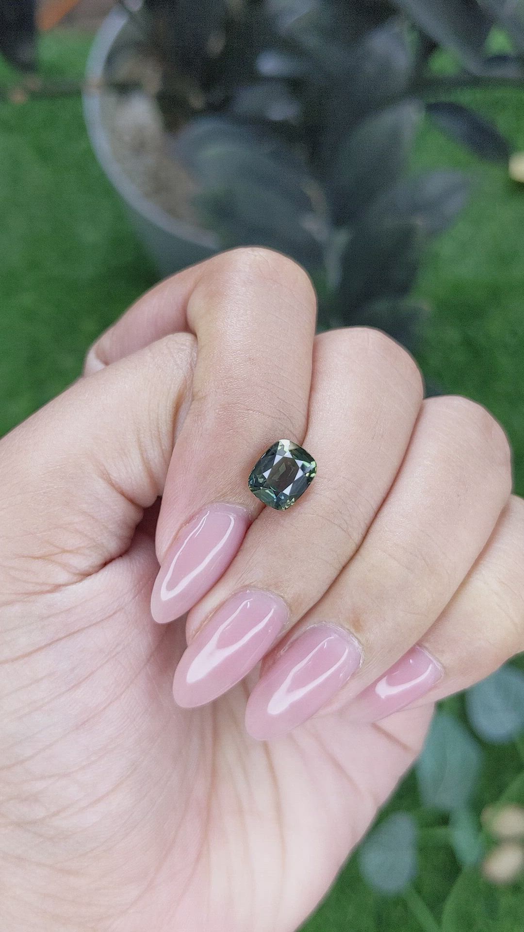 2.57 Ct. Green Sapphire from Tanzania Size Video