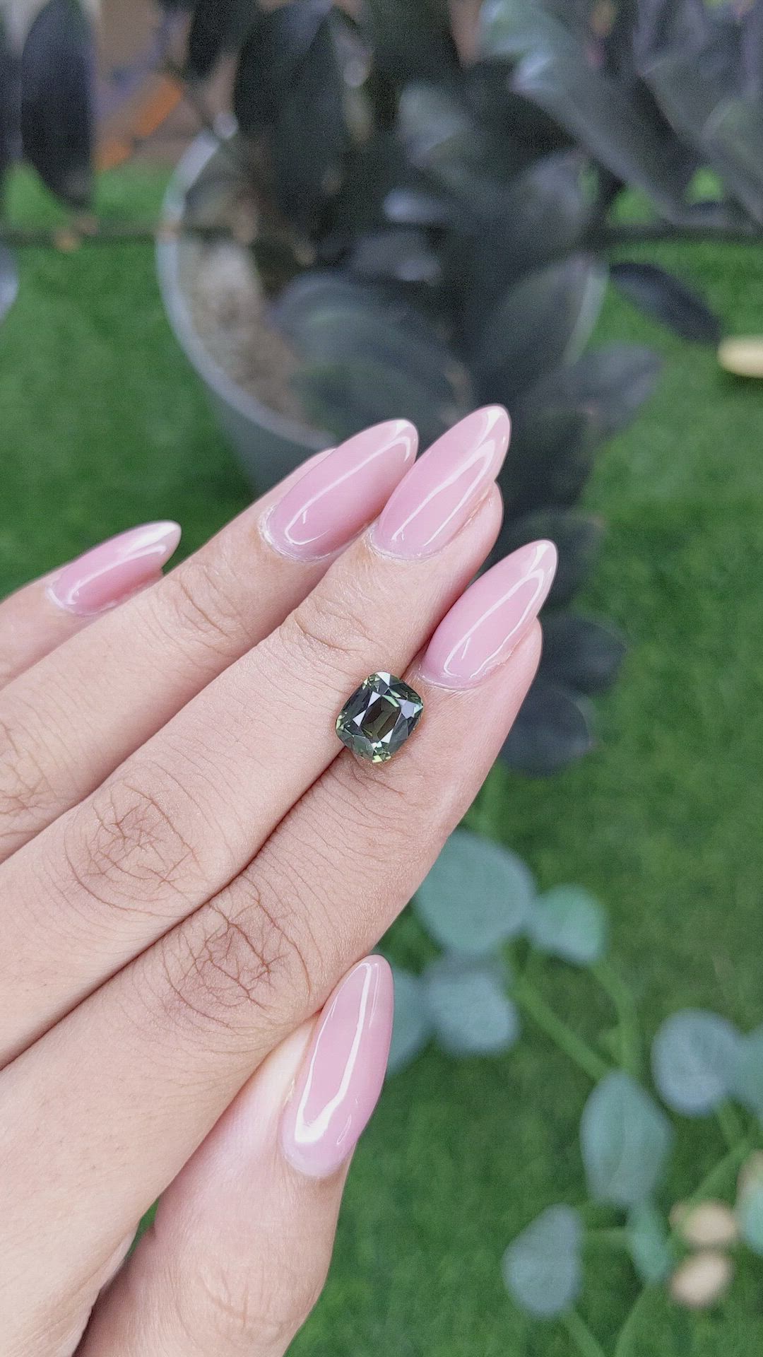 2.57 Ct. Green Sapphire from Tanzania Size Video