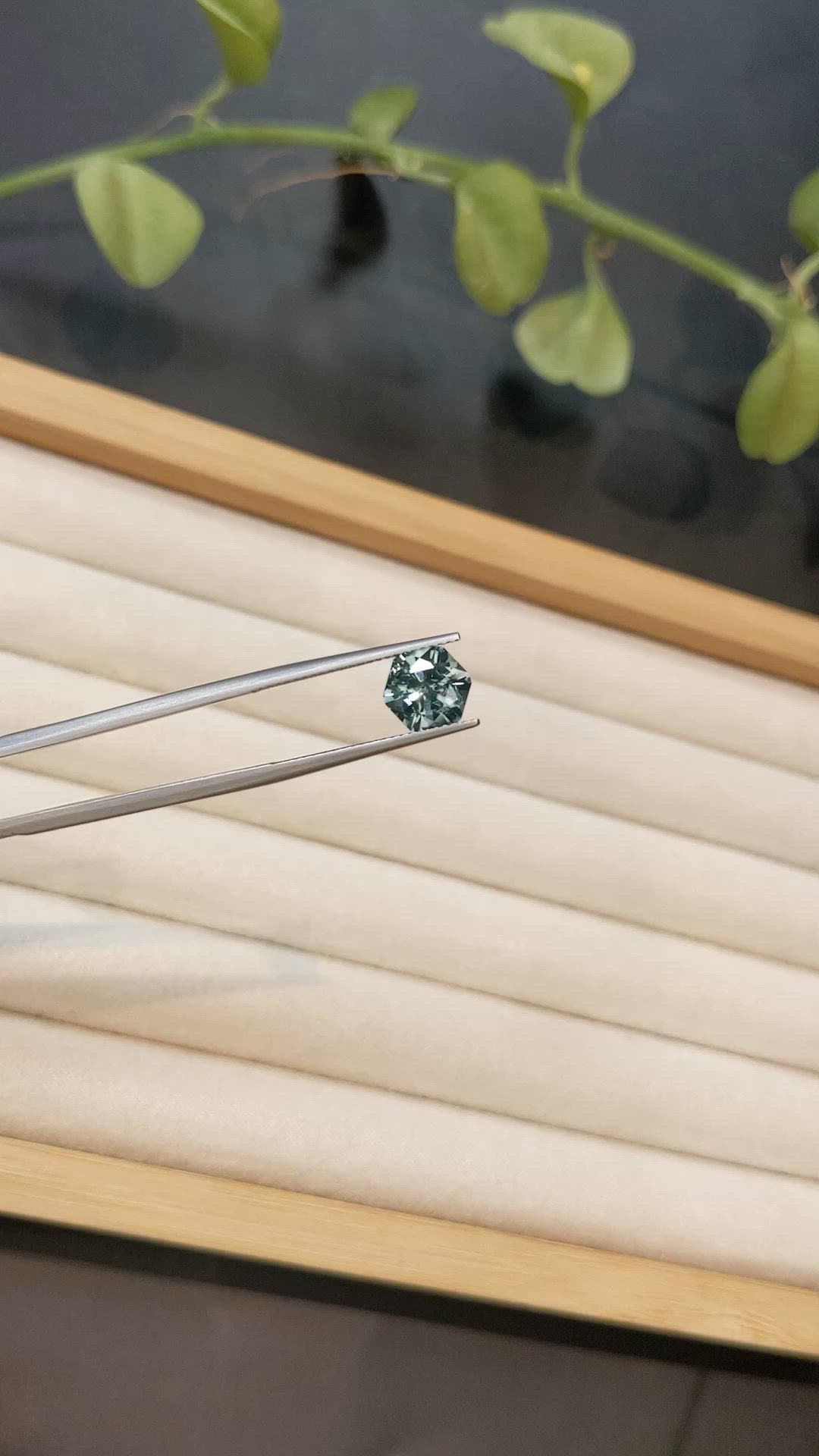 2.40 Ct. Bluish Green Sapphire from Montana Size Video