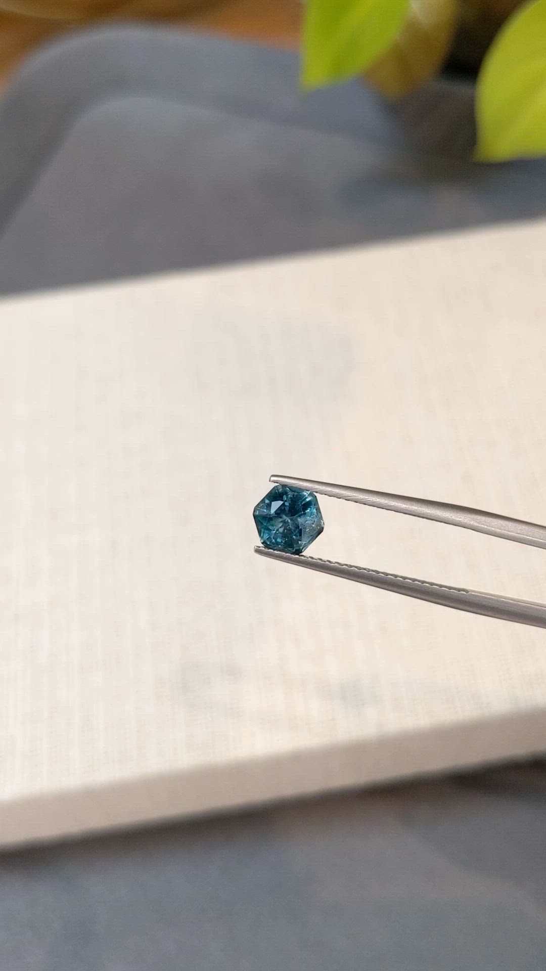 1.31 Ct. Bluish Green Sapphire from Montana Size Video