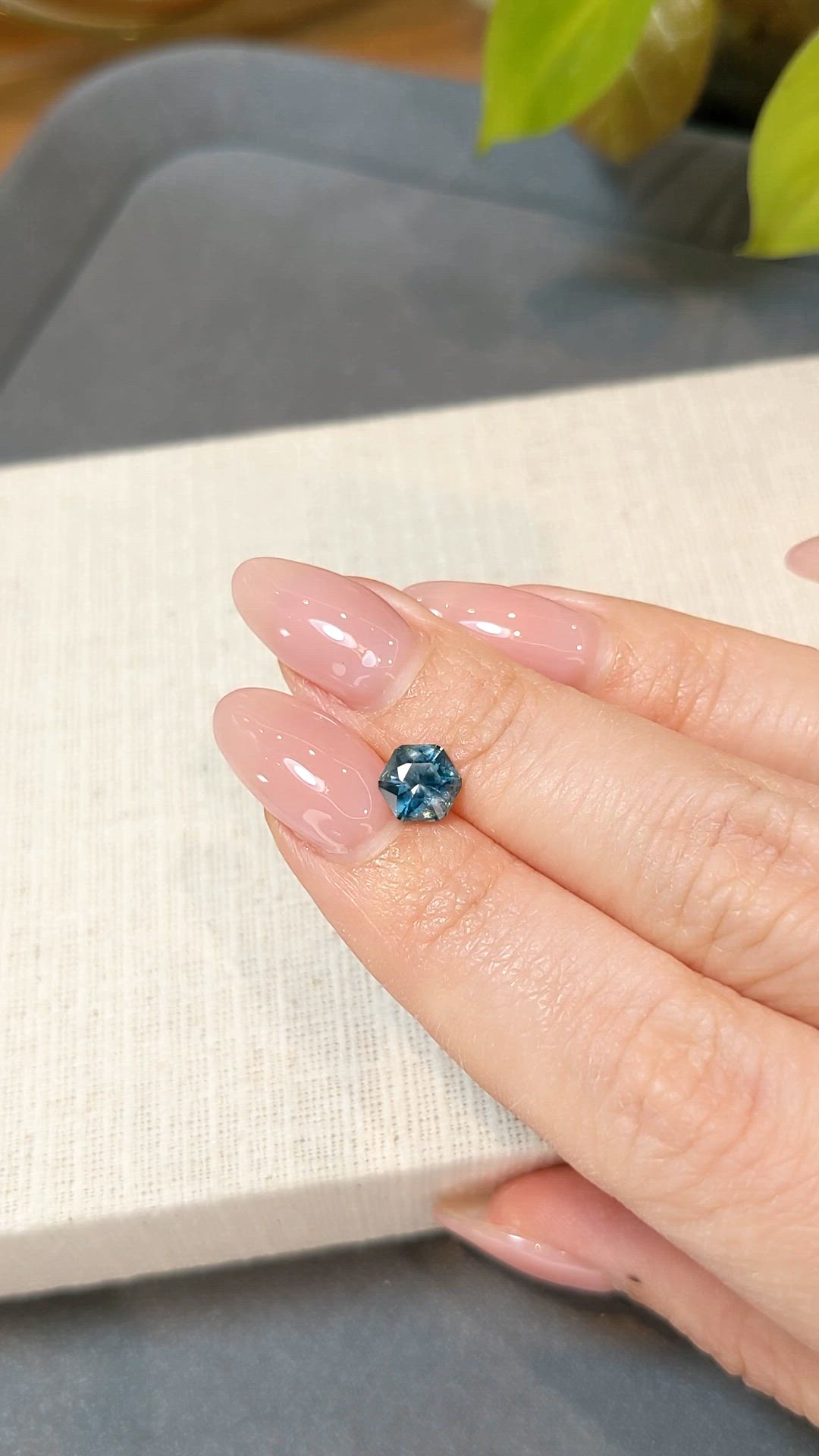 1.31 Ct. Bluish Green Sapphire from Montana Size Video