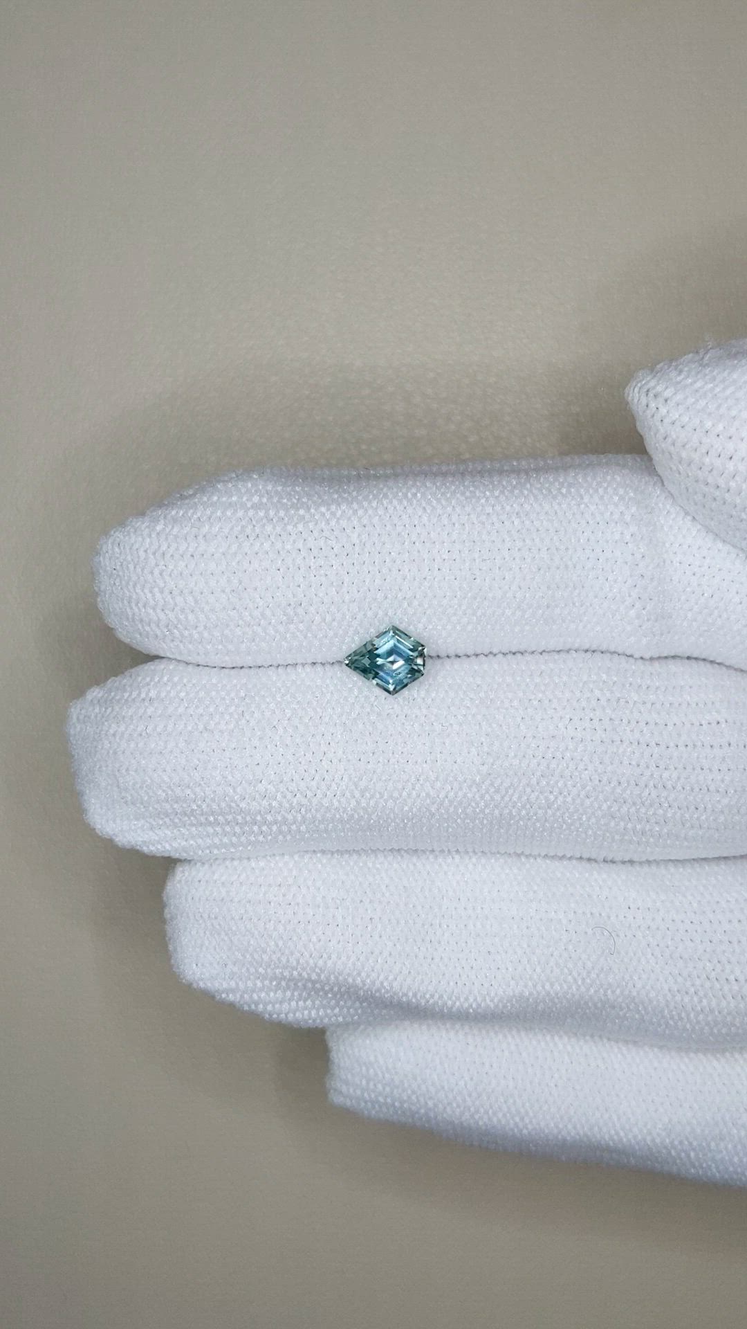 0.68 Ct. Bluish Green Sapphire from Montana Size Video