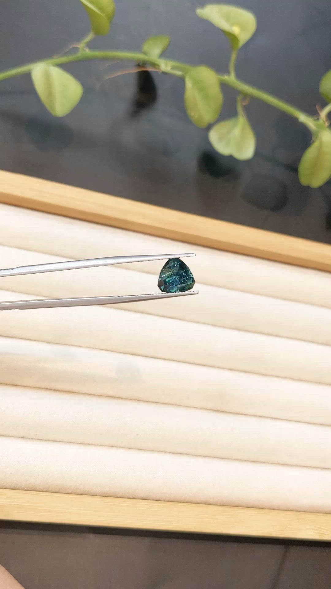 3.26 Ct. Bluish Green Sapphire from Montana Size Video