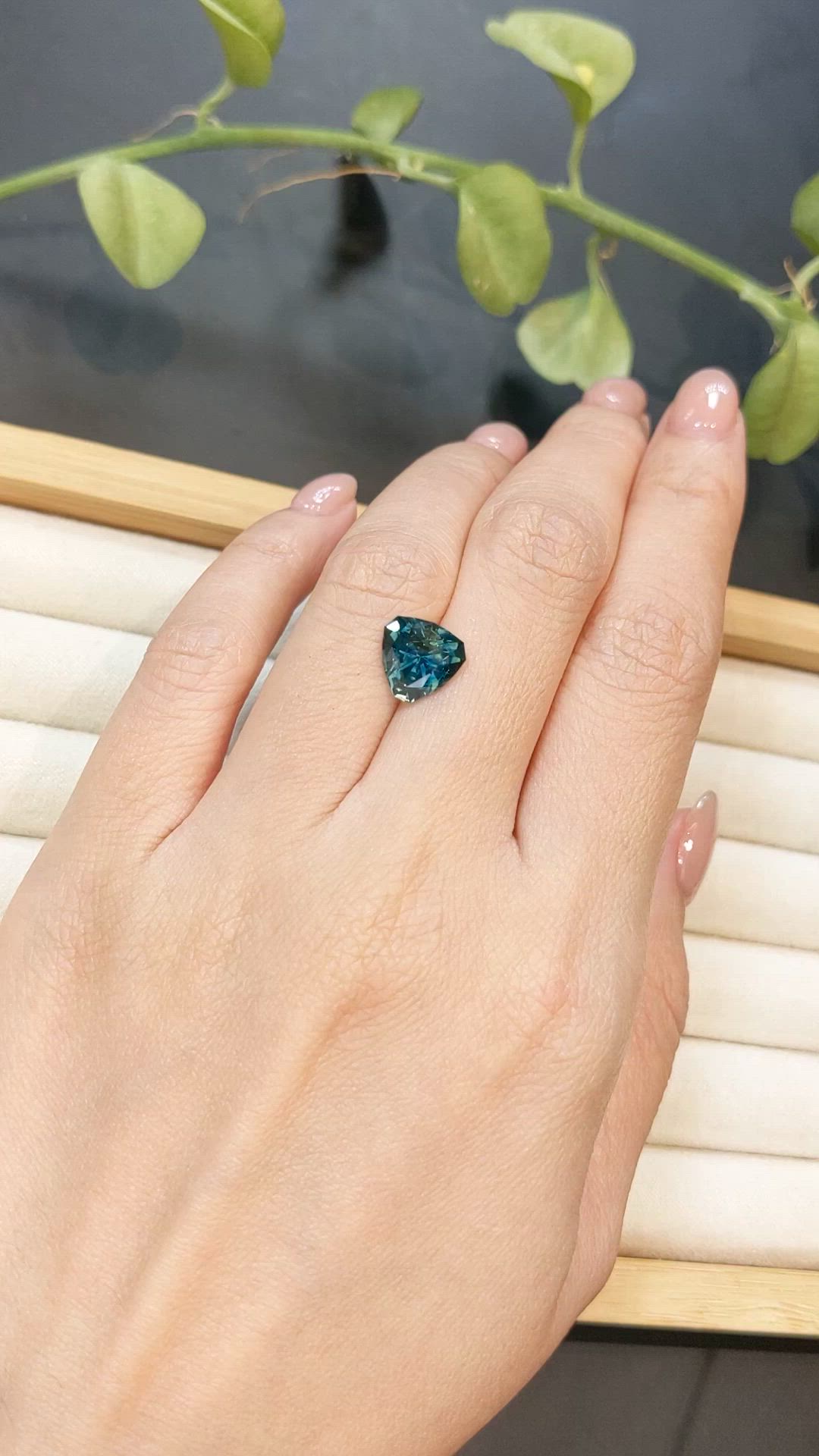 3.26 Ct. Bluish Green Sapphire from Montana Size Video