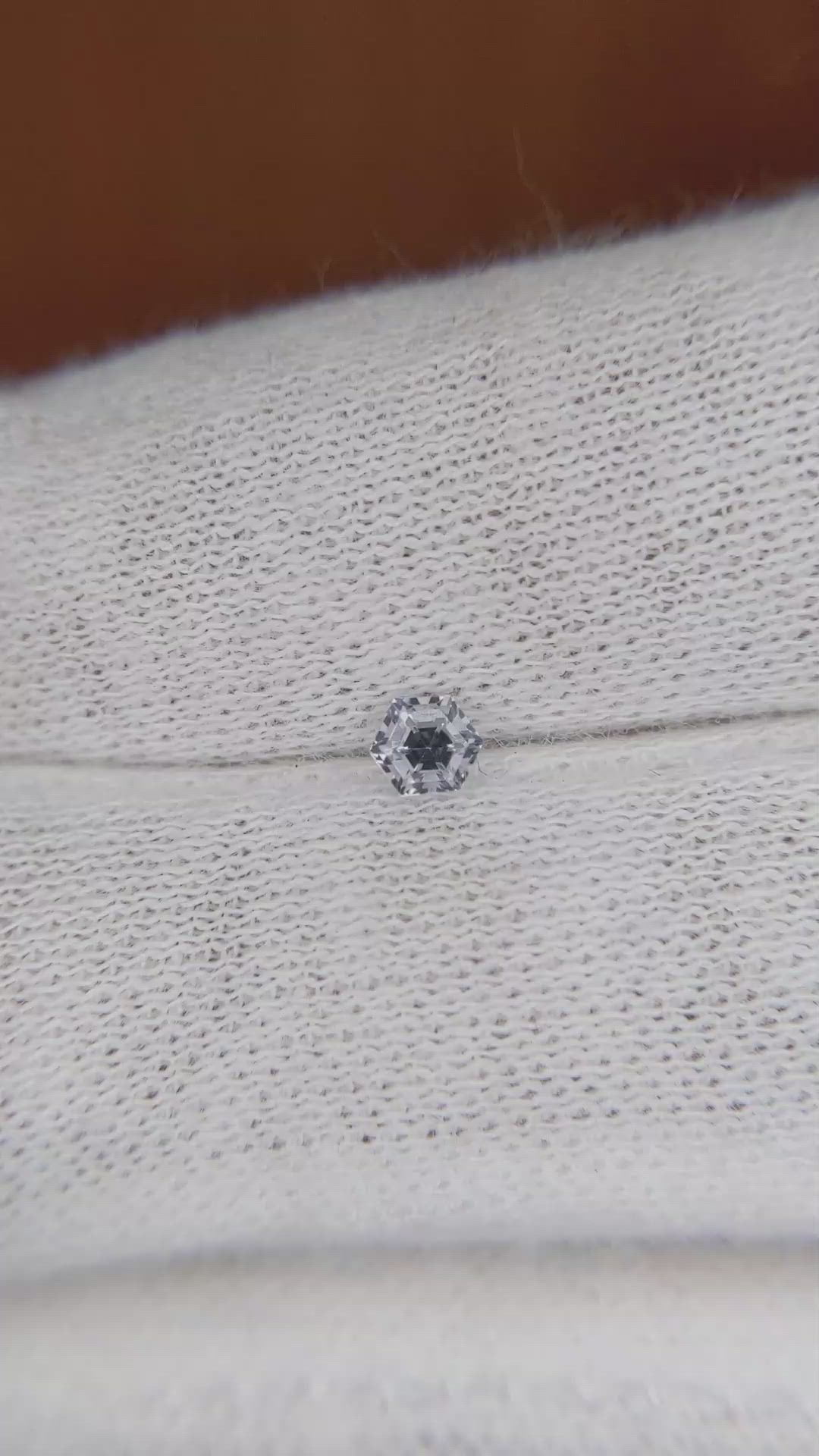0.23 Ct. Greyish Blue Sapphire from Ceylon (Sri Lanka) Size Video