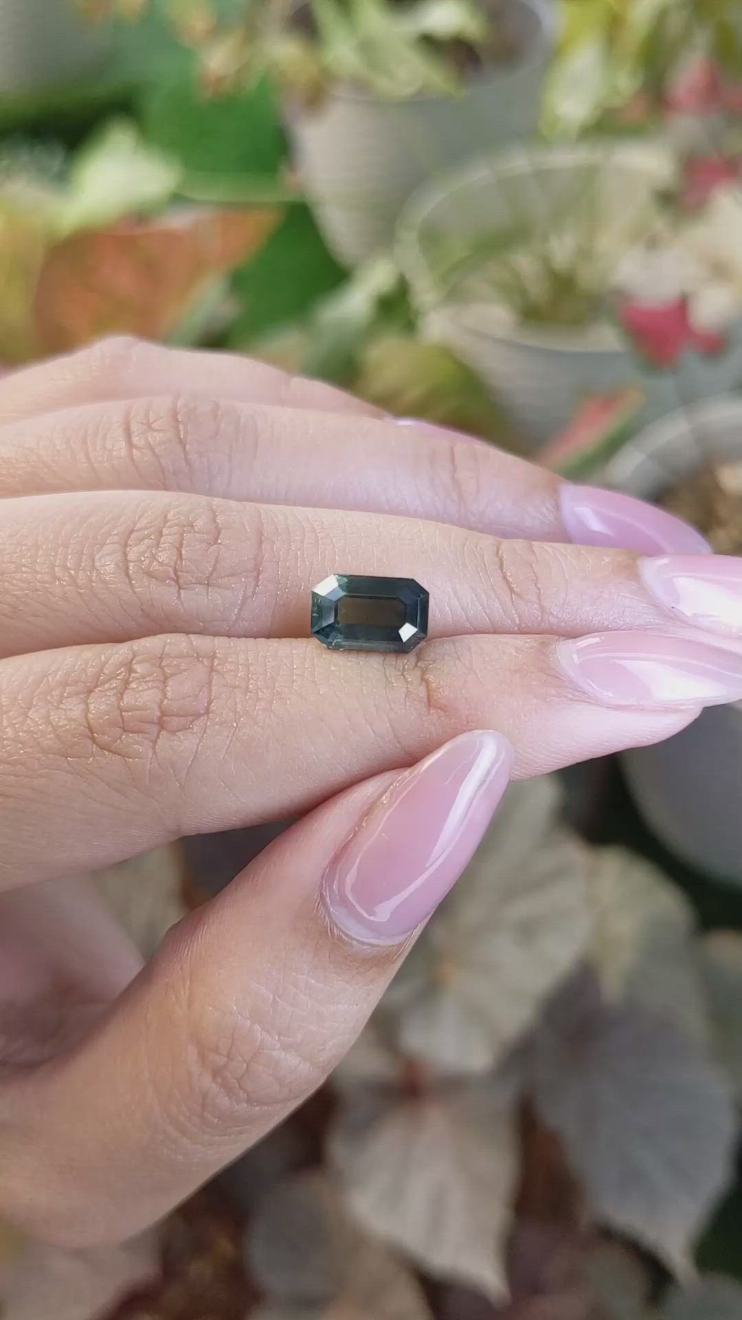 3.19 Ct. Bluish Green Sapphire from Ceylon (Sri Lanka) Size Video