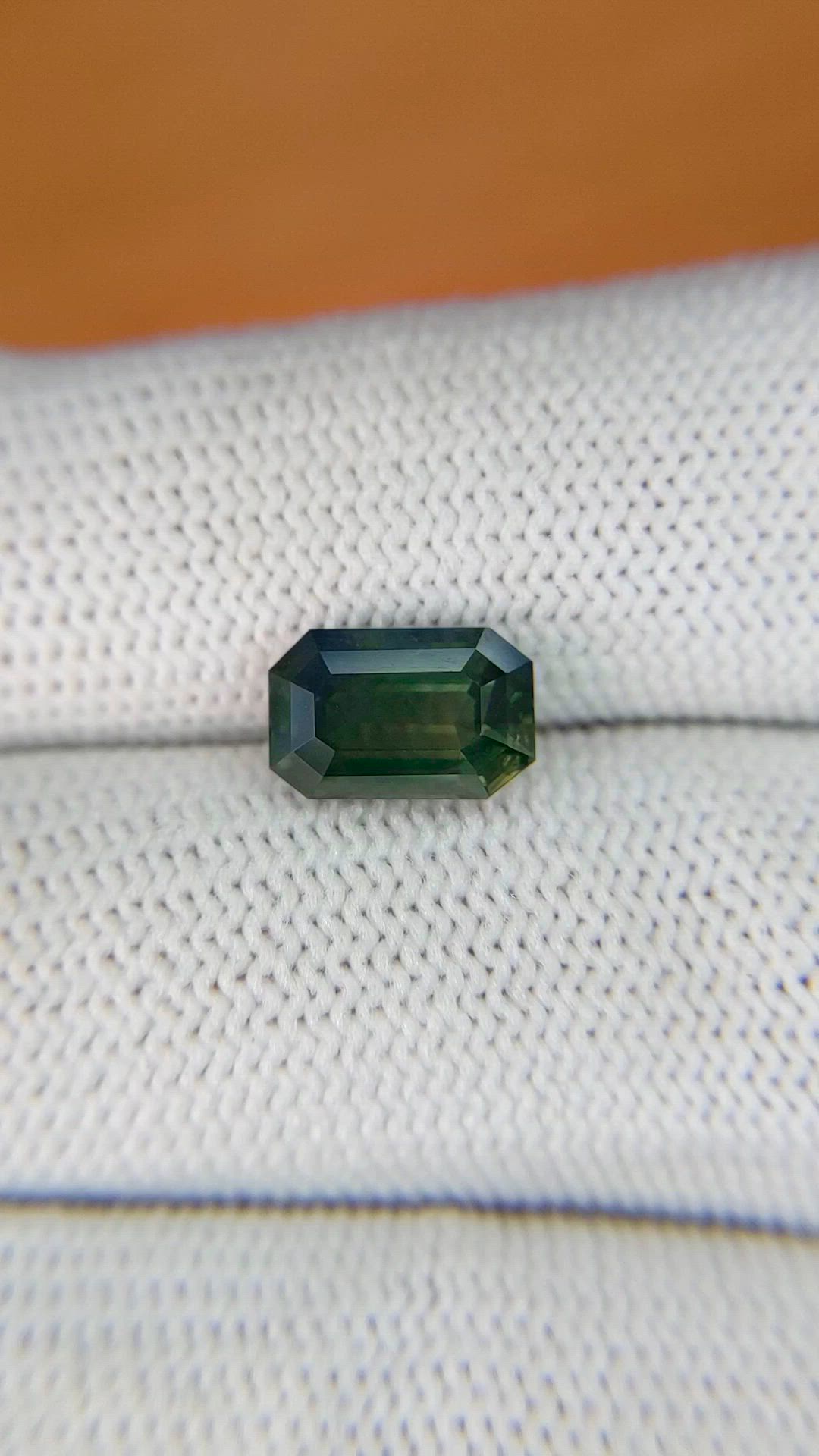 3.19 Ct. Bluish Green Sapphire from Ceylon (Sri Lanka) Size Video
