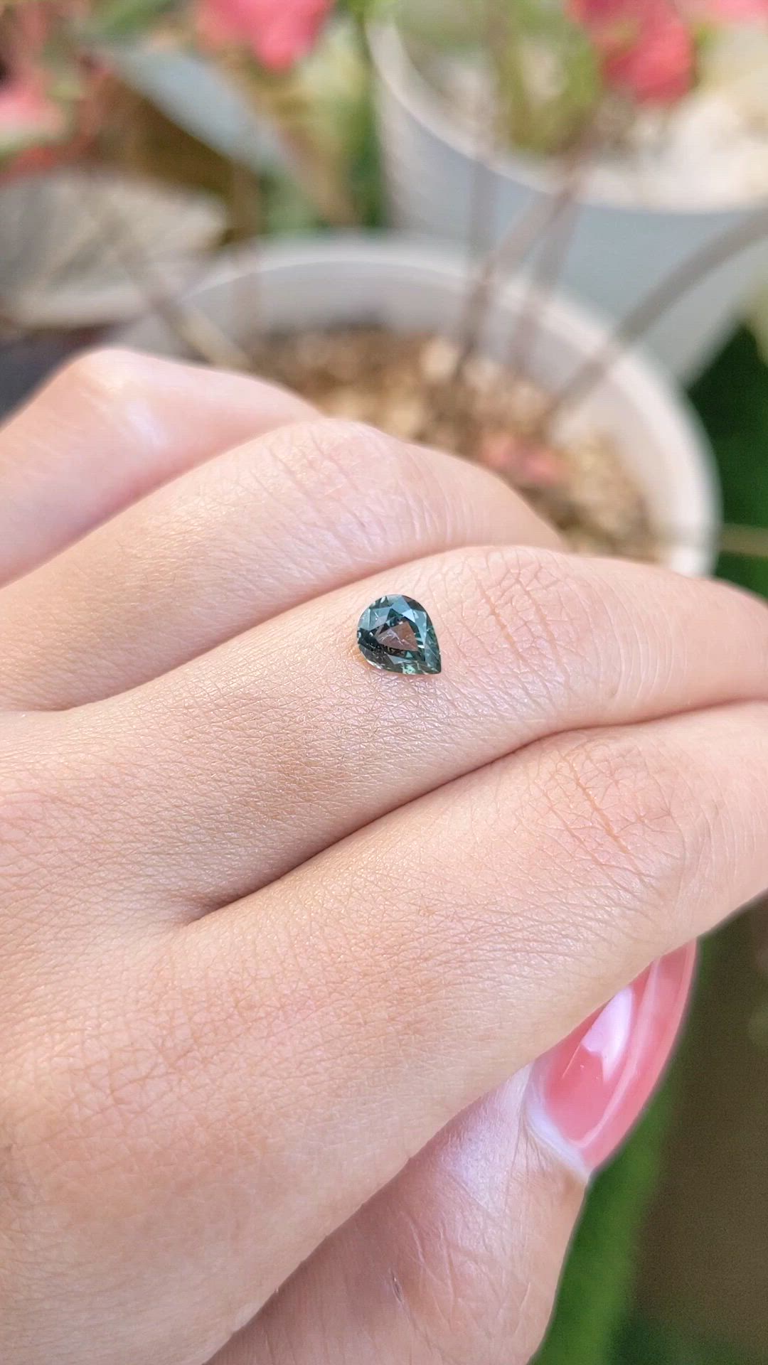 0.99 Ct. Bluish Green Sapphire from Ceylon (Sri Lanka) Size Video