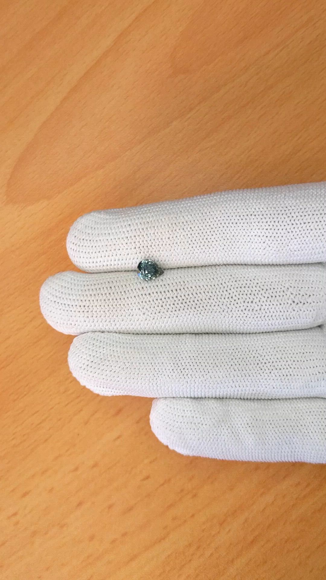 0.99 Ct. Bluish Green Sapphire from Ceylon (Sri Lanka) Size Video