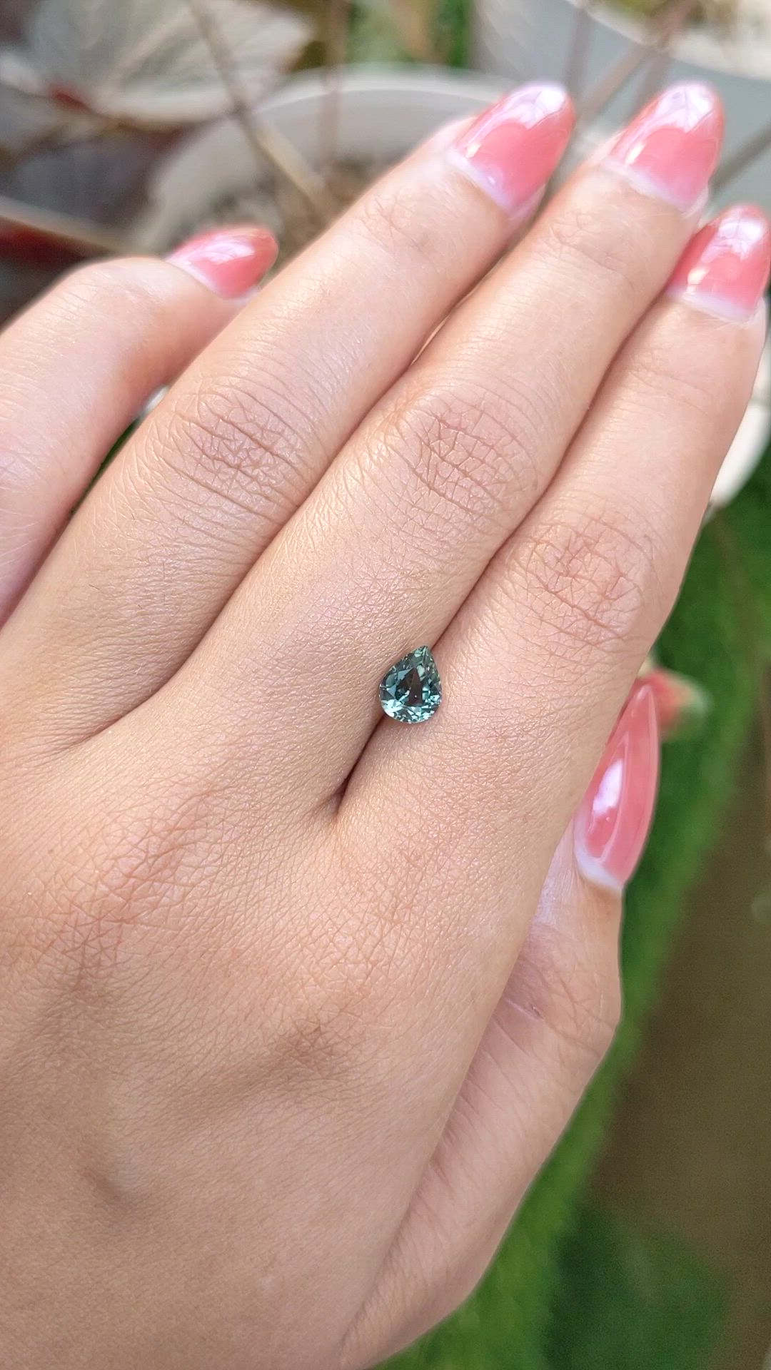 0.99 Ct. Bluish Green Sapphire from Ceylon (Sri Lanka) Size Video