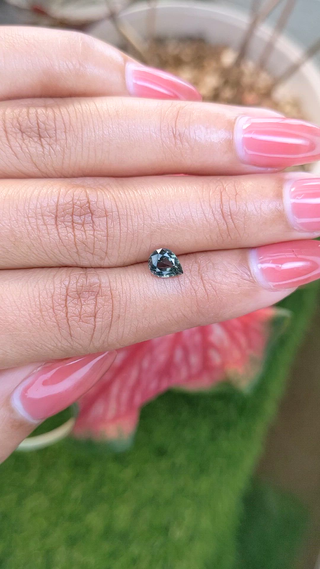 0.99 Ct. Bluish Green Sapphire from Ceylon (Sri Lanka) Size Video