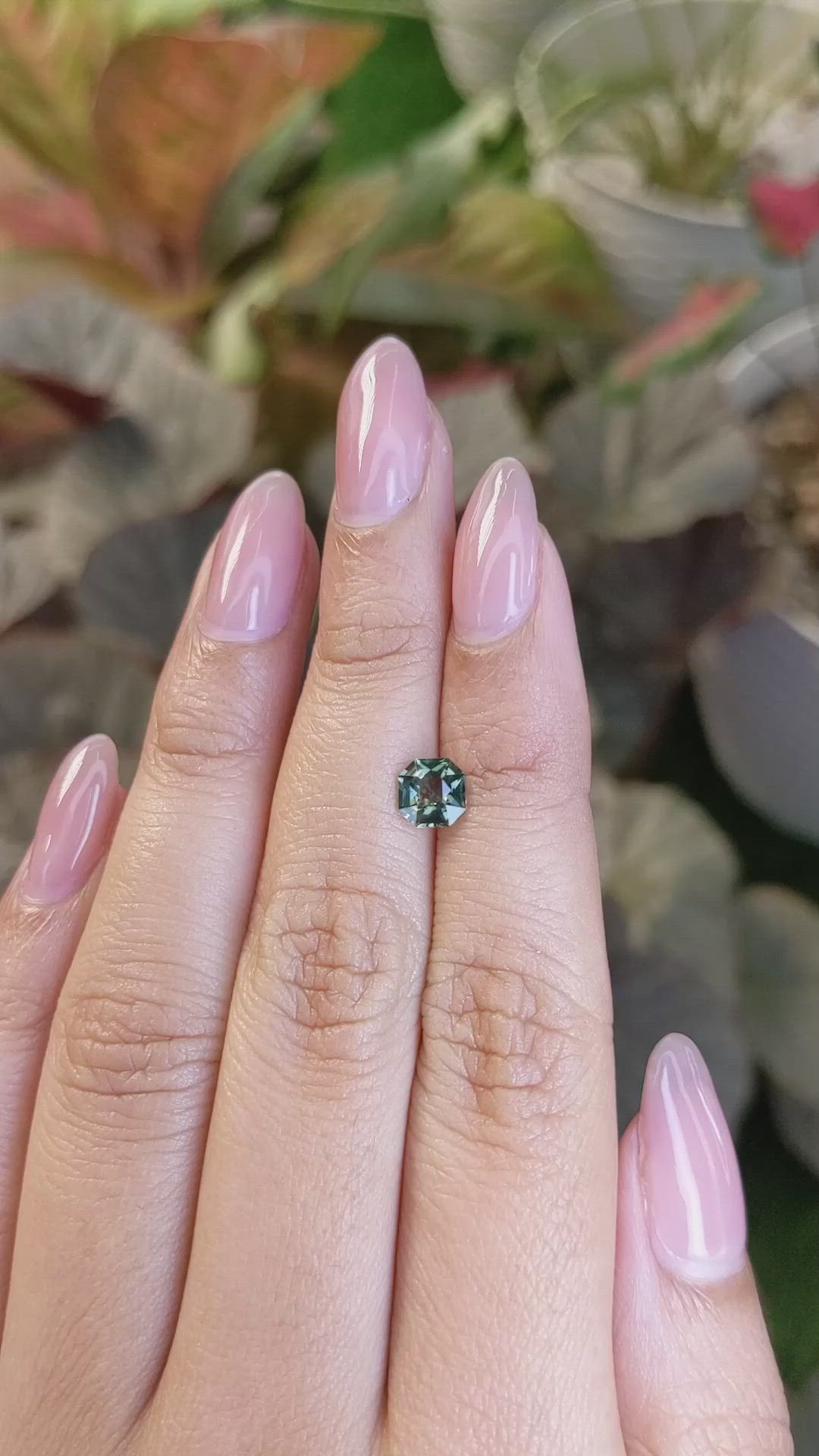 0.99 Ct. Bluish Green Sapphire from Ceylon (Sri Lanka) Size Video