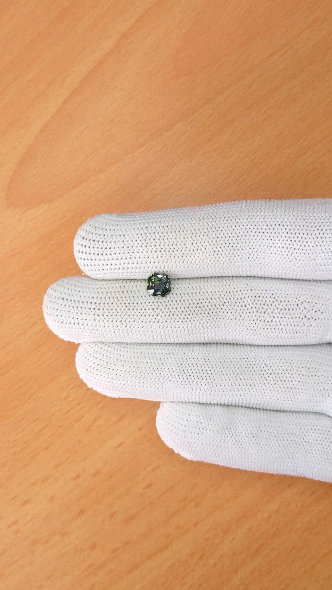 0.99 Ct. Bluish Green Sapphire from Ceylon (Sri Lanka) Size Video