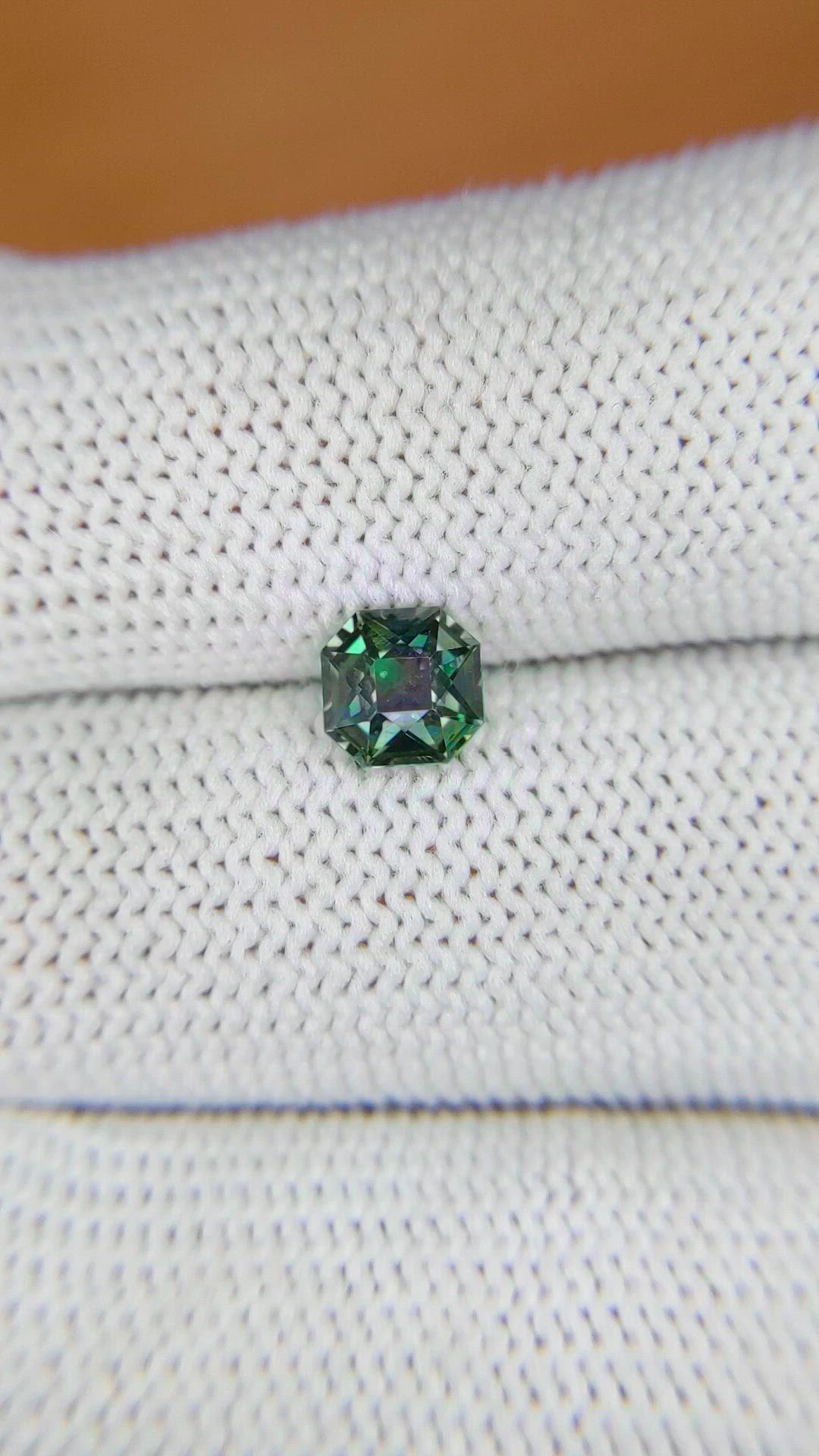 0.99 Ct. Bluish Green Sapphire from Ceylon (Sri Lanka) Size Video
