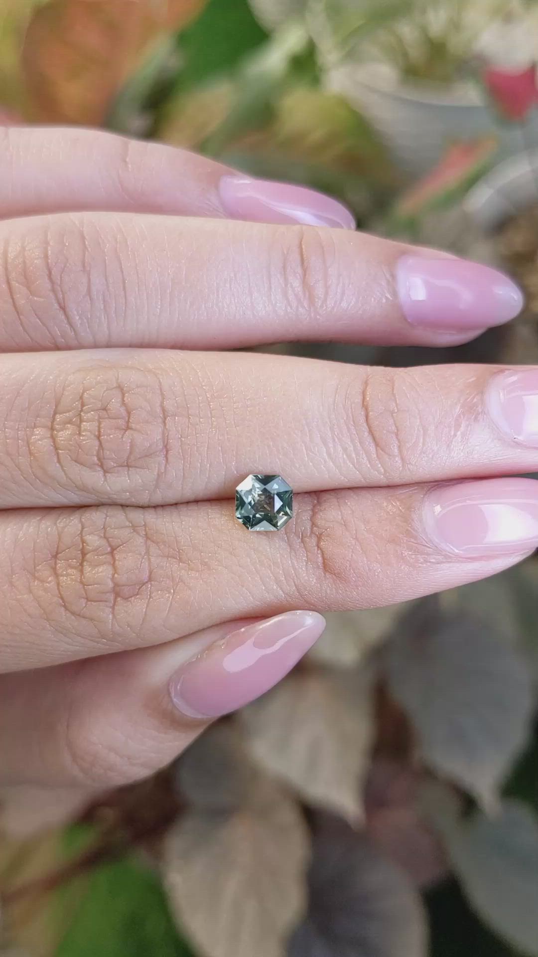 0.99 Ct. Bluish Green Sapphire from Ceylon (Sri Lanka) Size Video