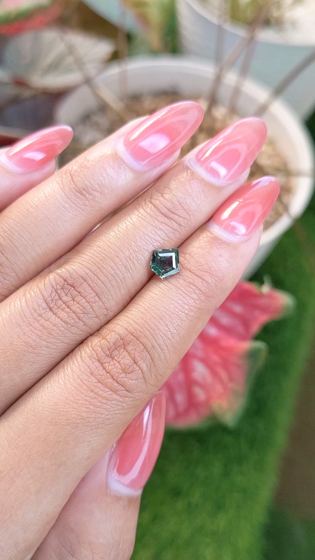 0.93 Ct. Bluish Green Sapphire from Ceylon (Sri Lanka) Size Video