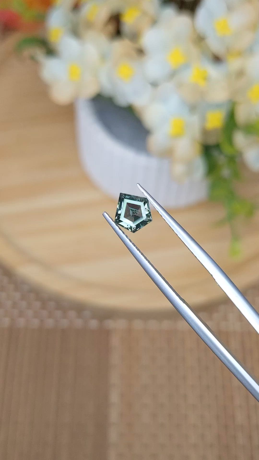0.93 Ct. Bluish Green Sapphire from Ceylon (Sri Lanka) Size Video