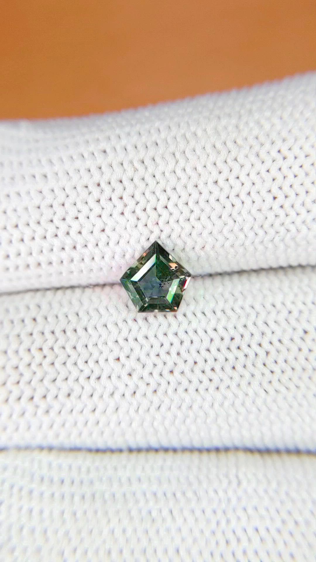0.93 Ct. Bluish Green Sapphire from Ceylon (Sri Lanka) Size Video