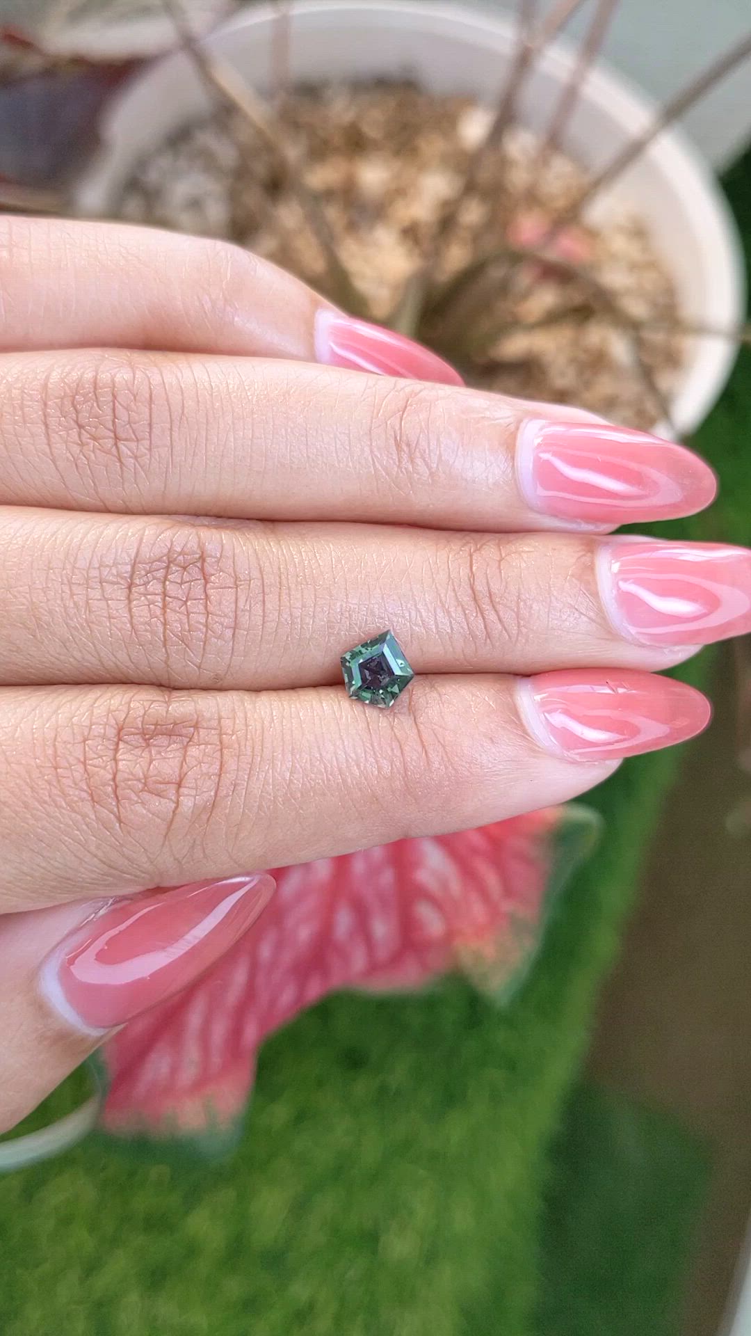 0.93 Ct. Bluish Green Sapphire from Ceylon (Sri Lanka) Size Video