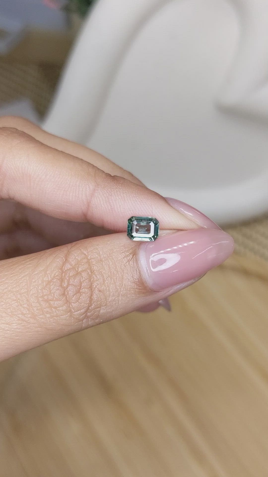 1.04 Ct. Bluish Green Sapphire from Ceylon (Sri Lanka) Size Video