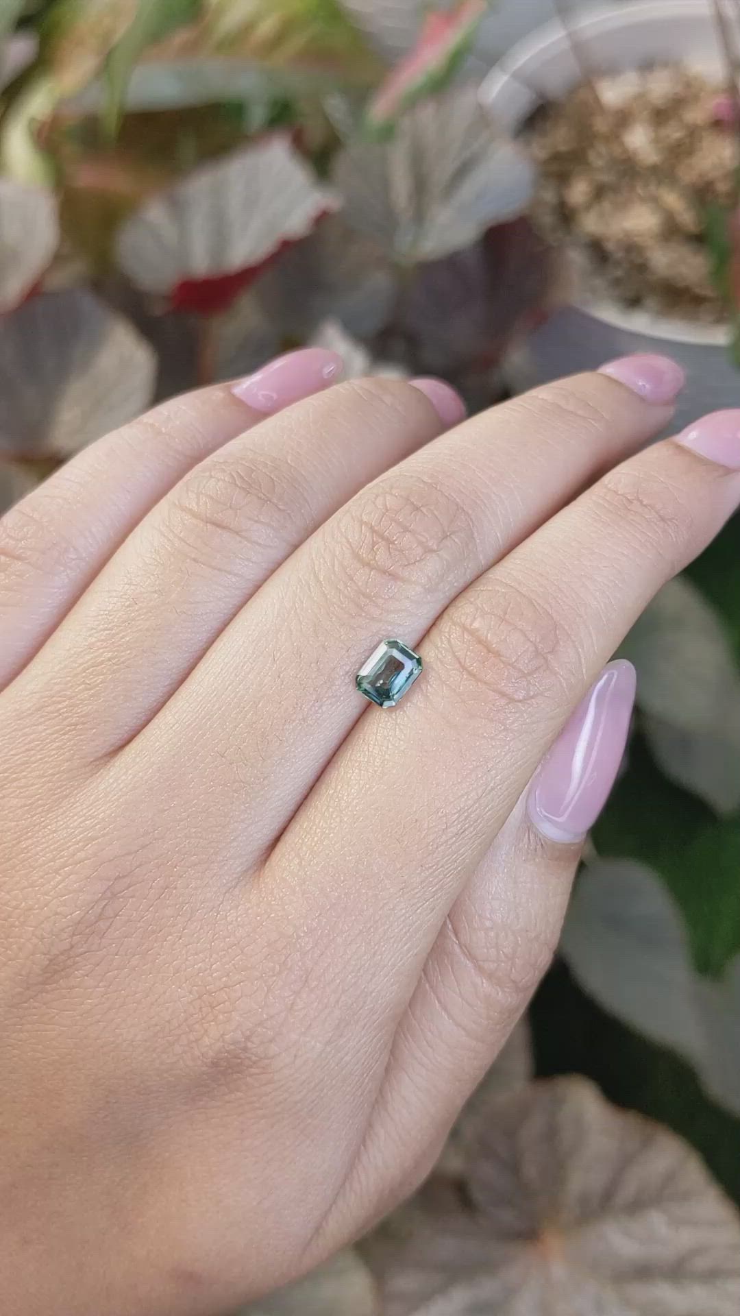 1.04 Ct. Bluish Green Sapphire from Ceylon (Sri Lanka) Size Video