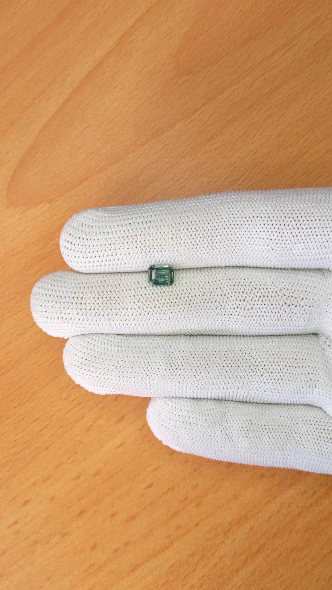 1.04 Ct. Bluish Green Sapphire from Ceylon (Sri Lanka) Size Video