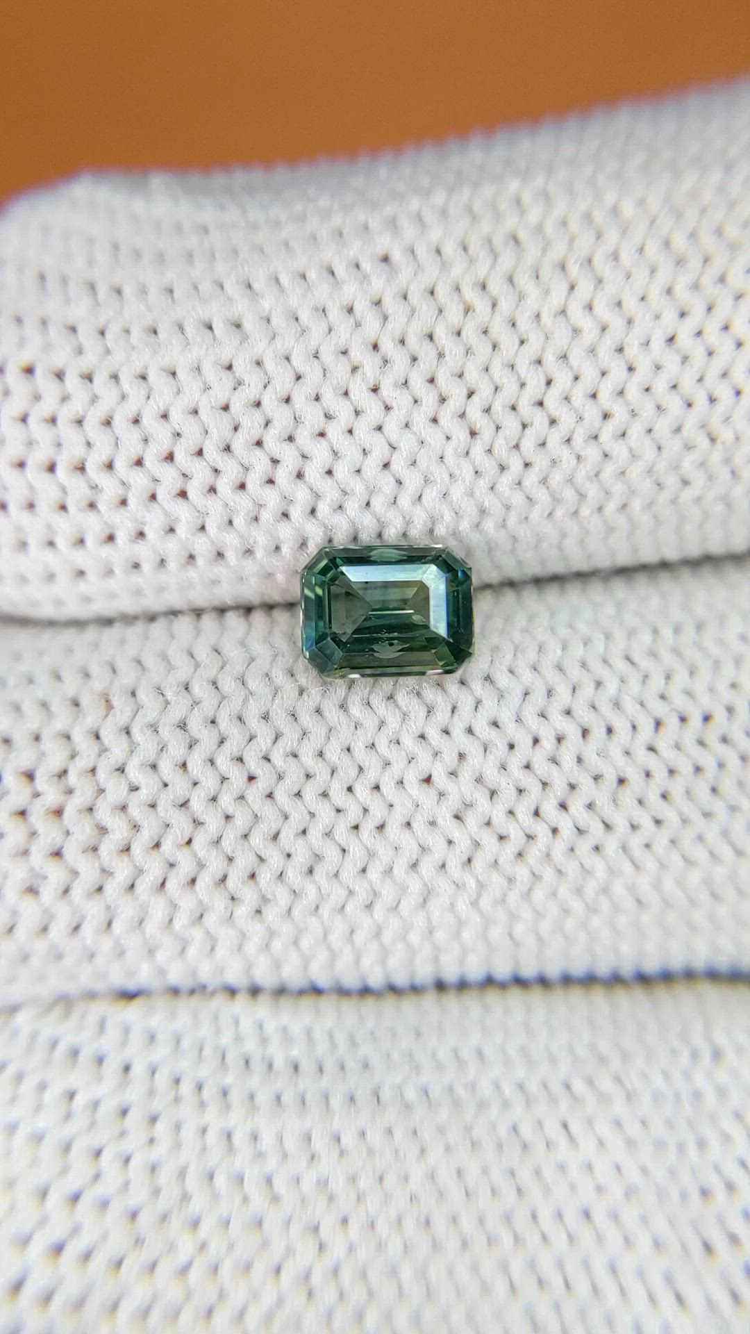 1.04 Ct. Bluish Green Sapphire from Ceylon (Sri Lanka) Size Video