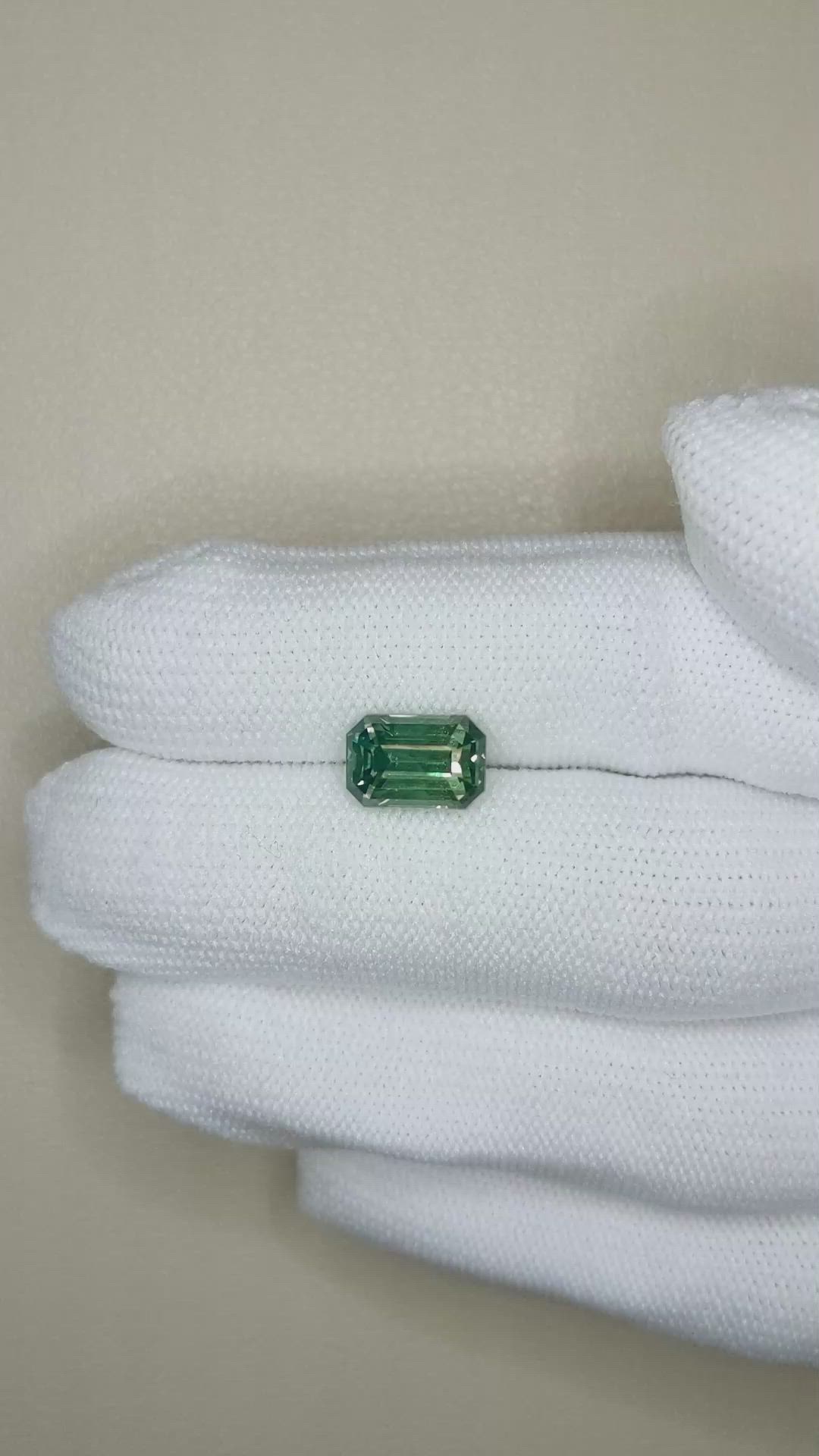 4.08 Ct. Bluish Green Sapphire from Madagascar Size Video