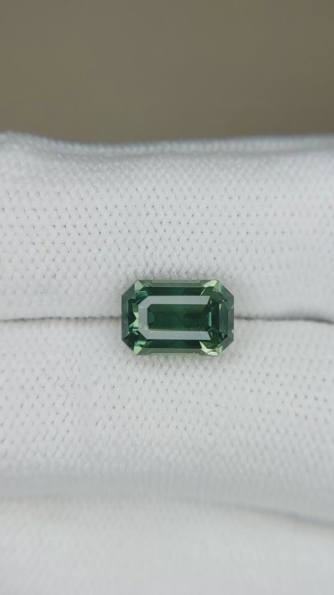 4.08 Ct. Bluish Green Sapphire from Madagascar Size Video