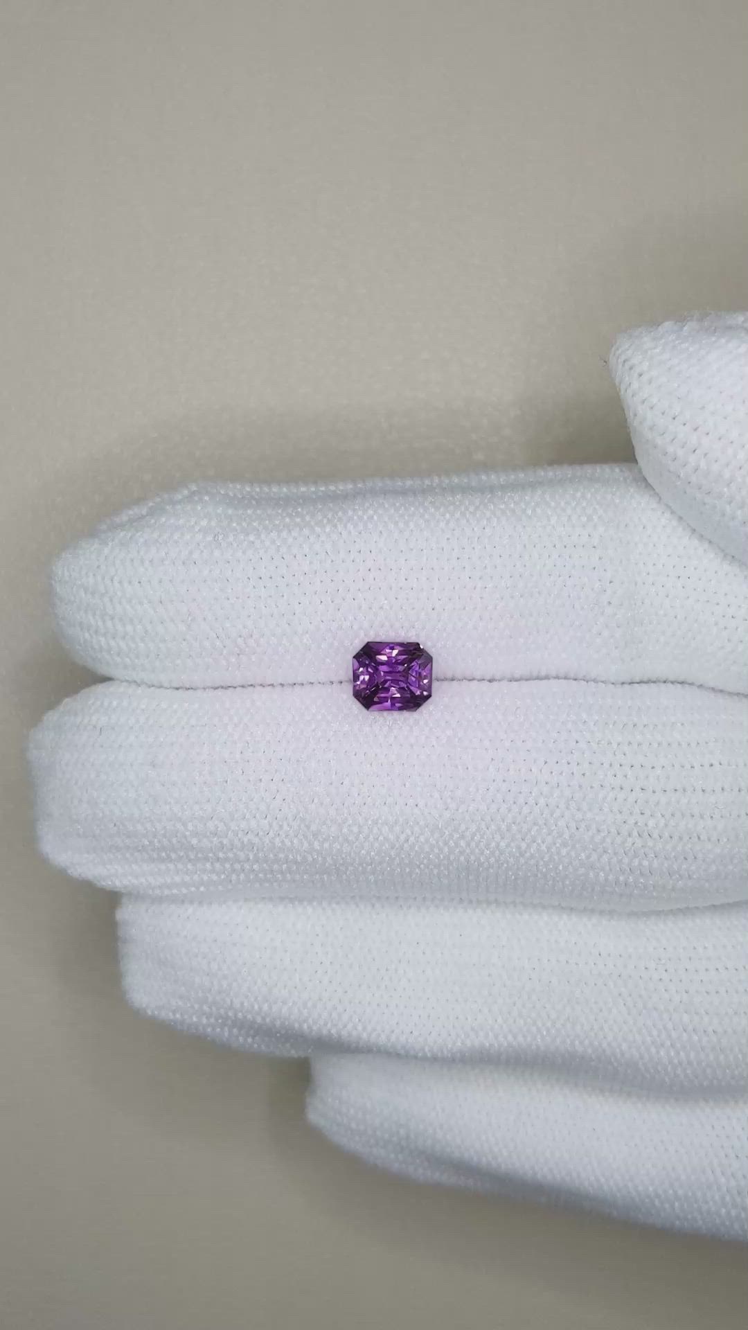 1.08 Ct. Purple Sapphire from Madagascar Size Video