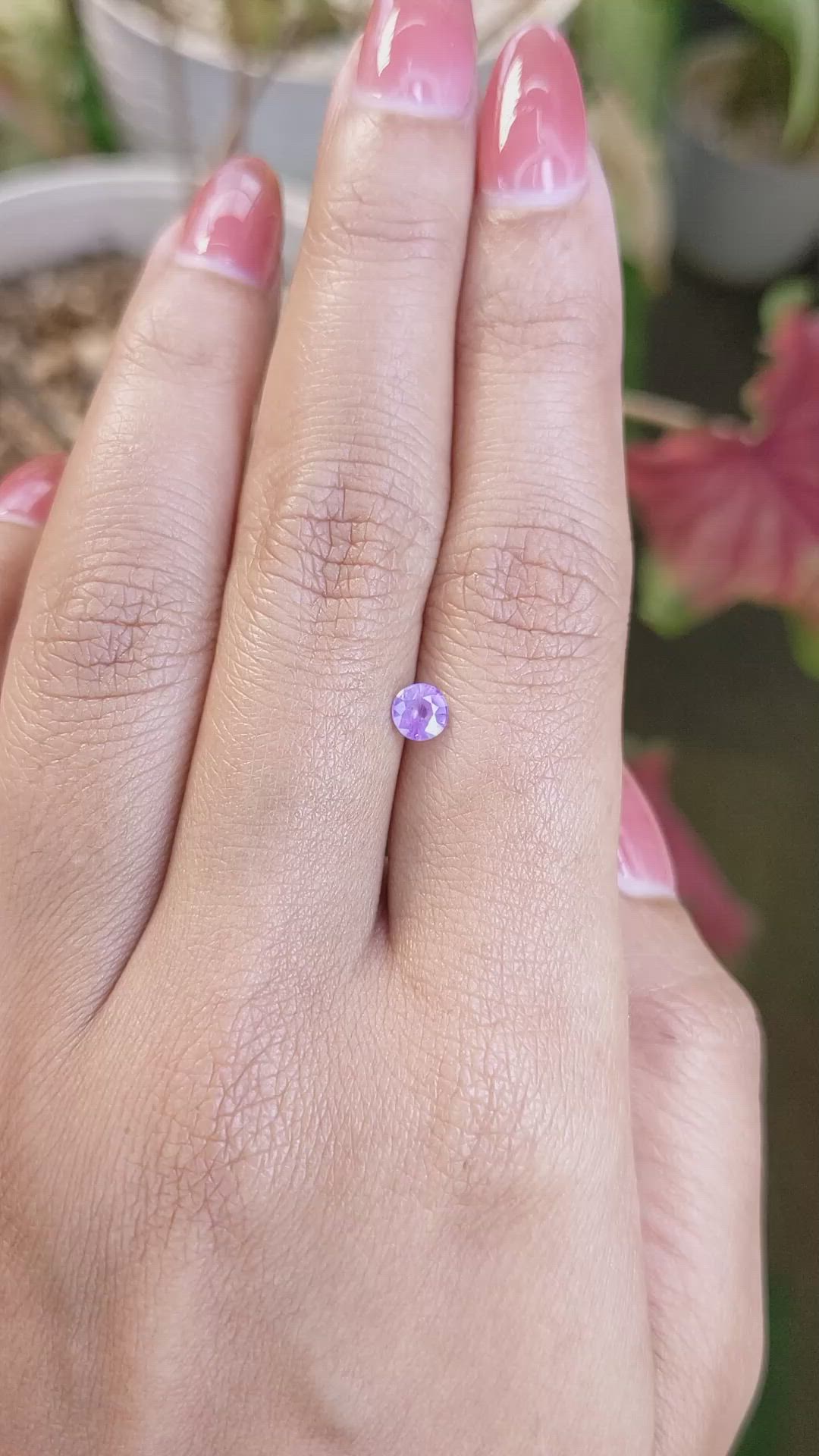 0.46 Ct. Pinkish Purple Sapphire from Ceylon (Sri Lanka) Size Video