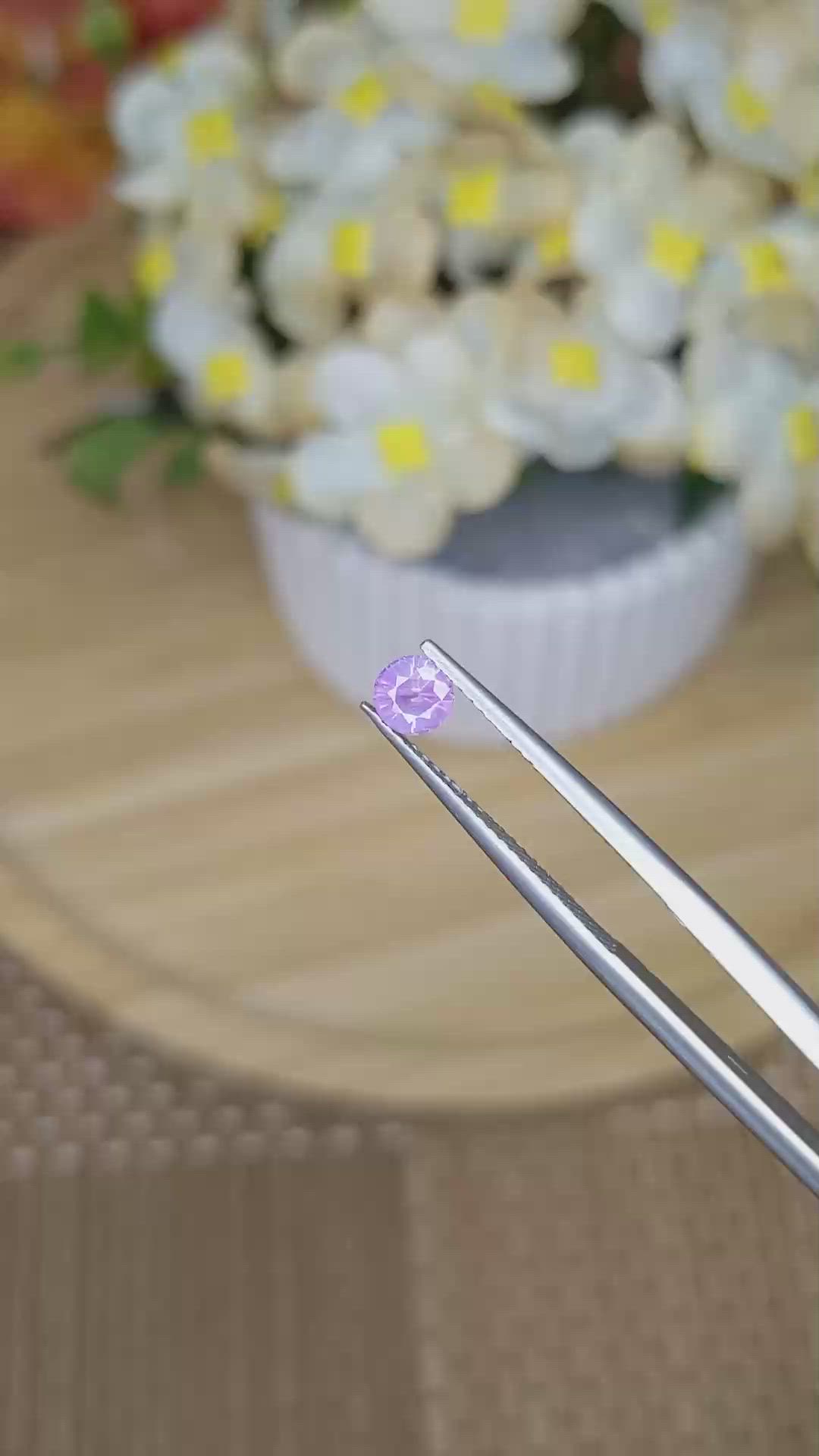 0.46 Ct. Pinkish Purple Sapphire from Ceylon (Sri Lanka) Size Video
