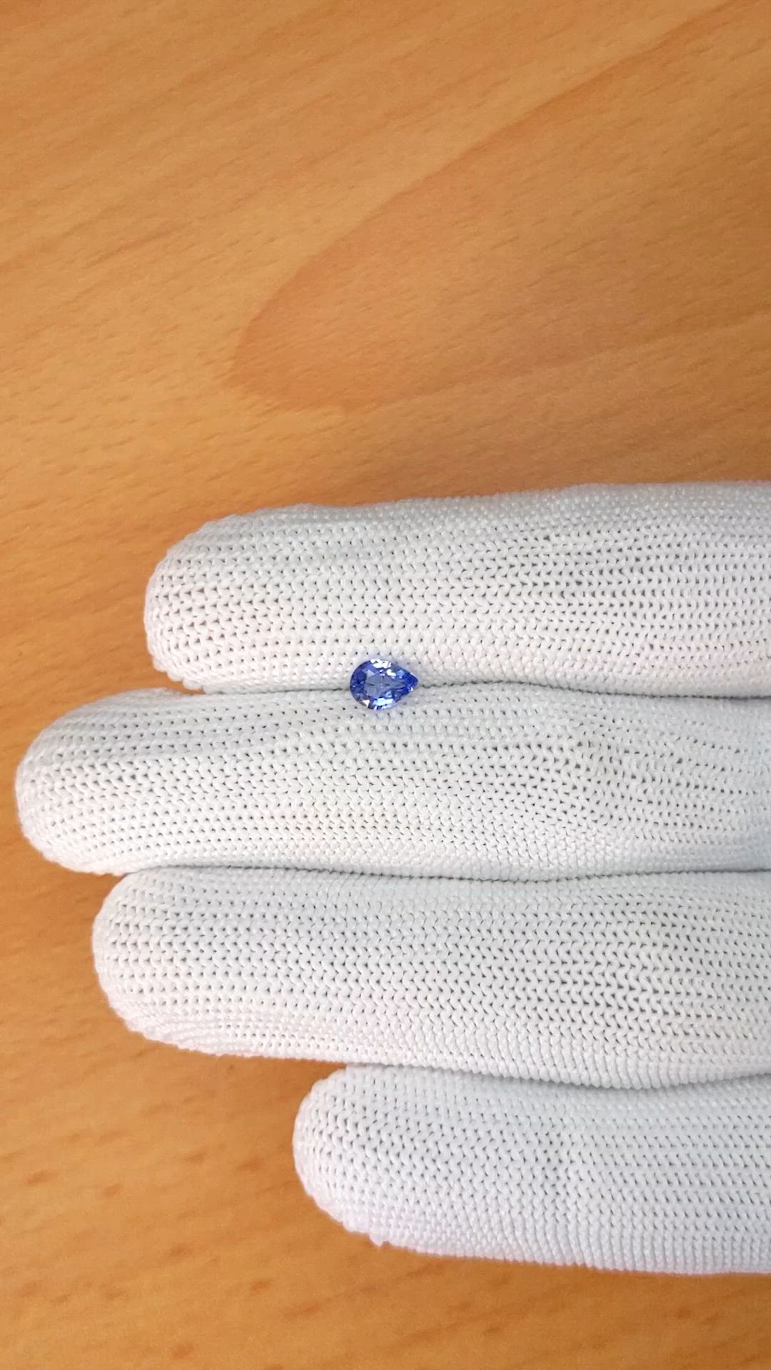 0.45 Ct. Blue Sapphire from Ceylon (Sri Lanka) Size Video