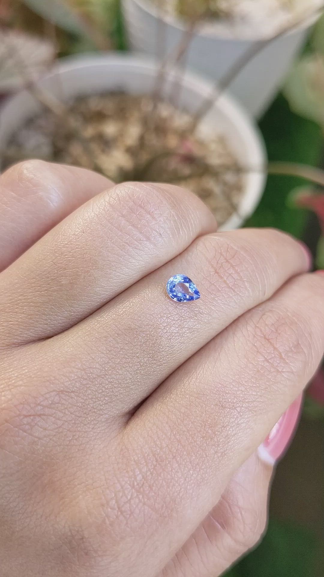 0.45 Ct. Blue Sapphire from Ceylon (Sri Lanka) Size Video