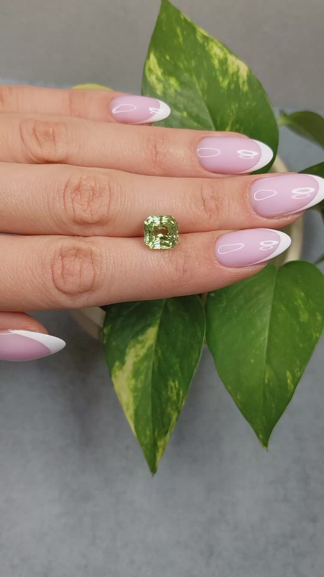 5.21 Ct. Yellowish Green Sapphire from Madagascar Size Video