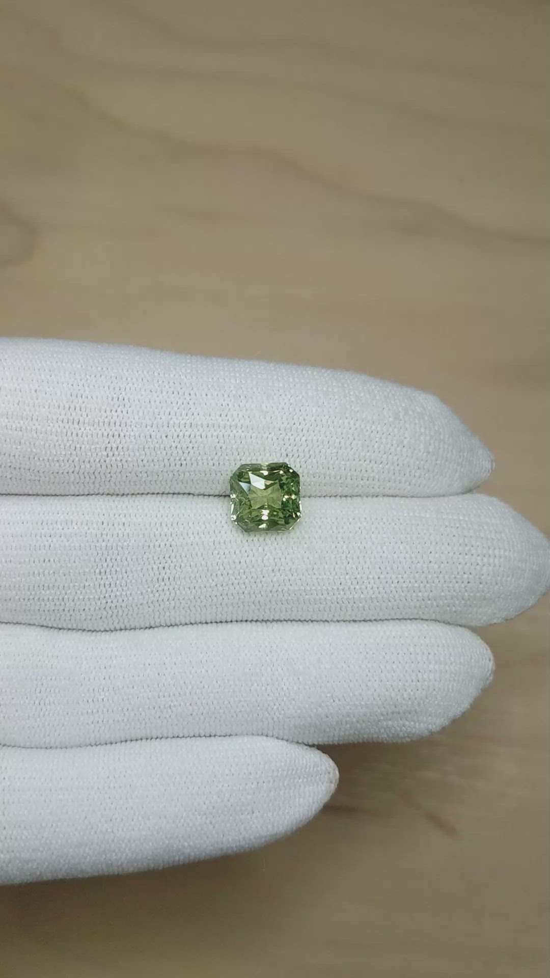 5.21 Ct. Yellowish Green Sapphire from Madagascar Size Video